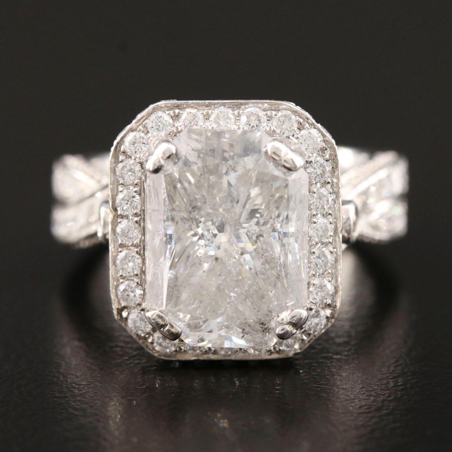 14K White Gold 8.28 CTW Diamond Ring