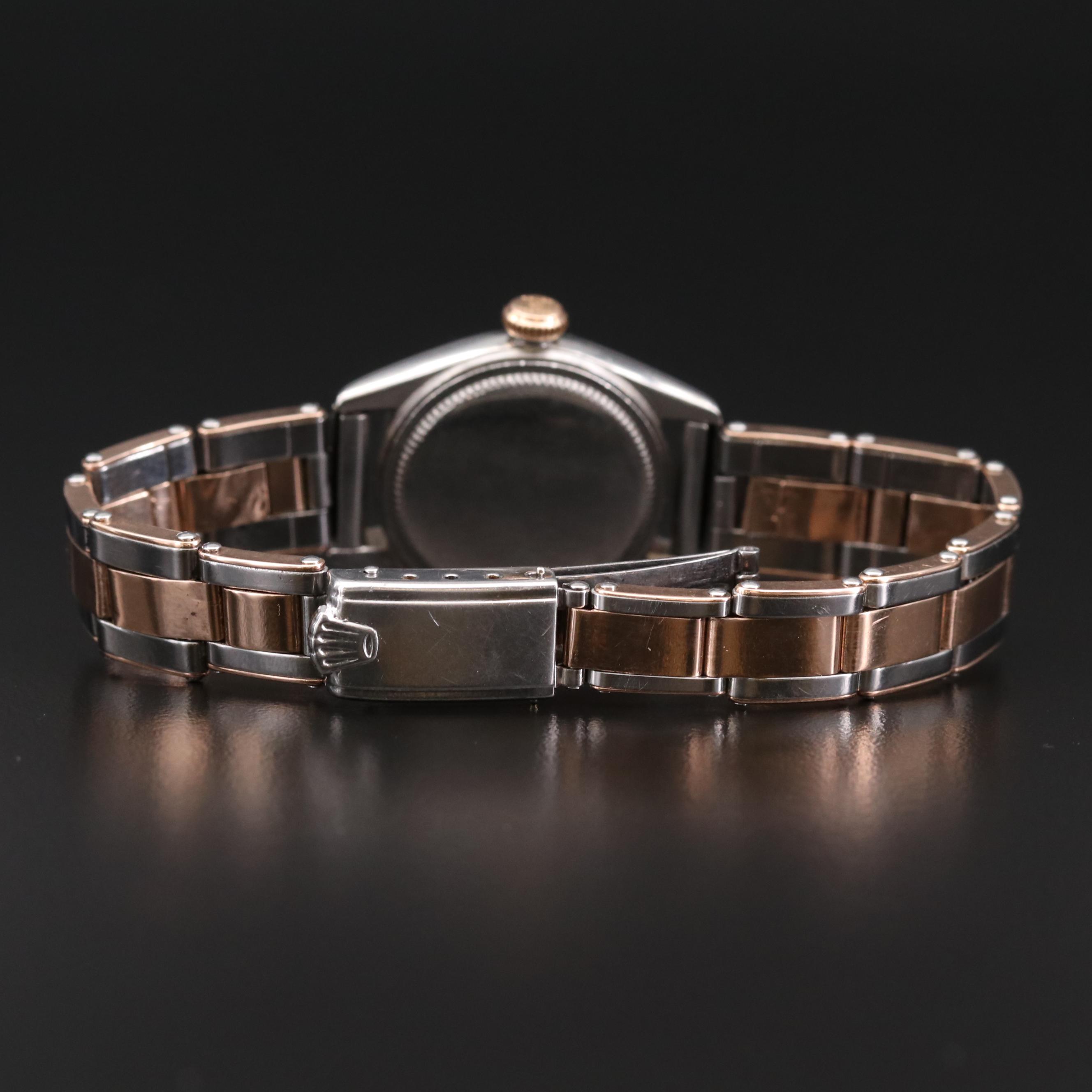 Rolex Oyster Perpetual 14K Gold and Stainless Steel Stem Wind Watch, 1950