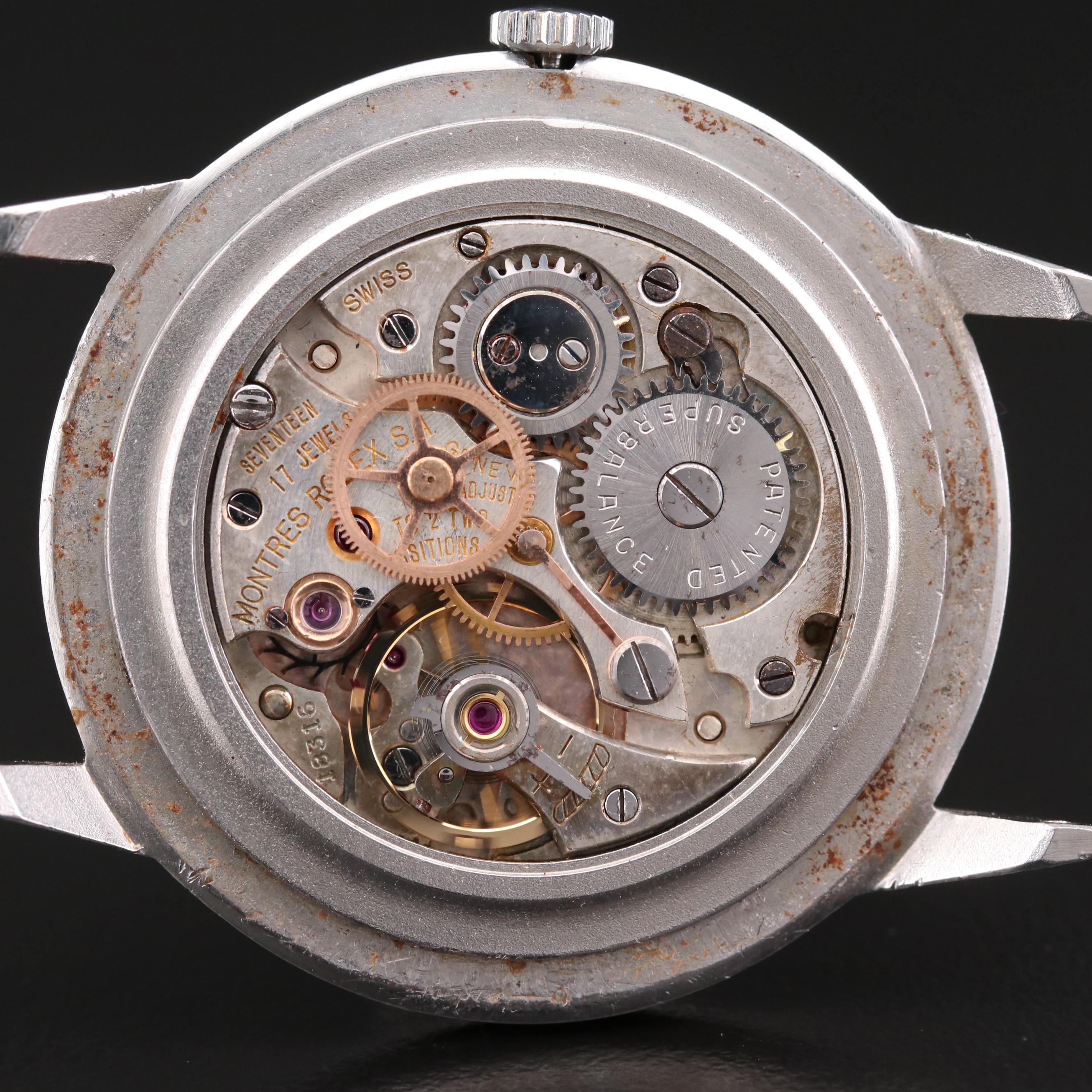 Stainless Steel Rolex Precision Stem Wind Watch