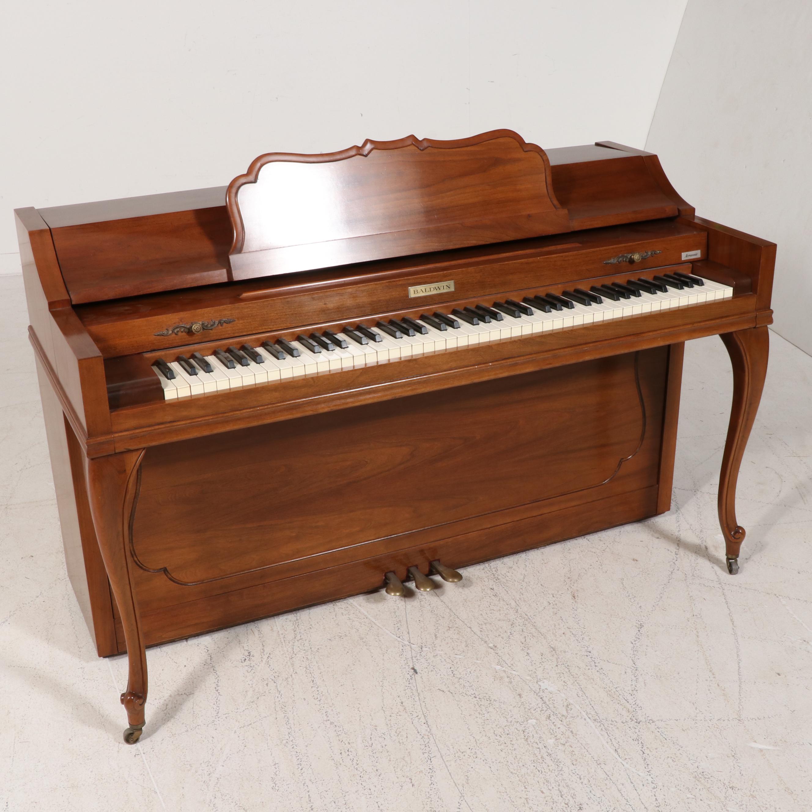 Baldwin Acrosonic Spinet Piano and Bench, Circa 1960s