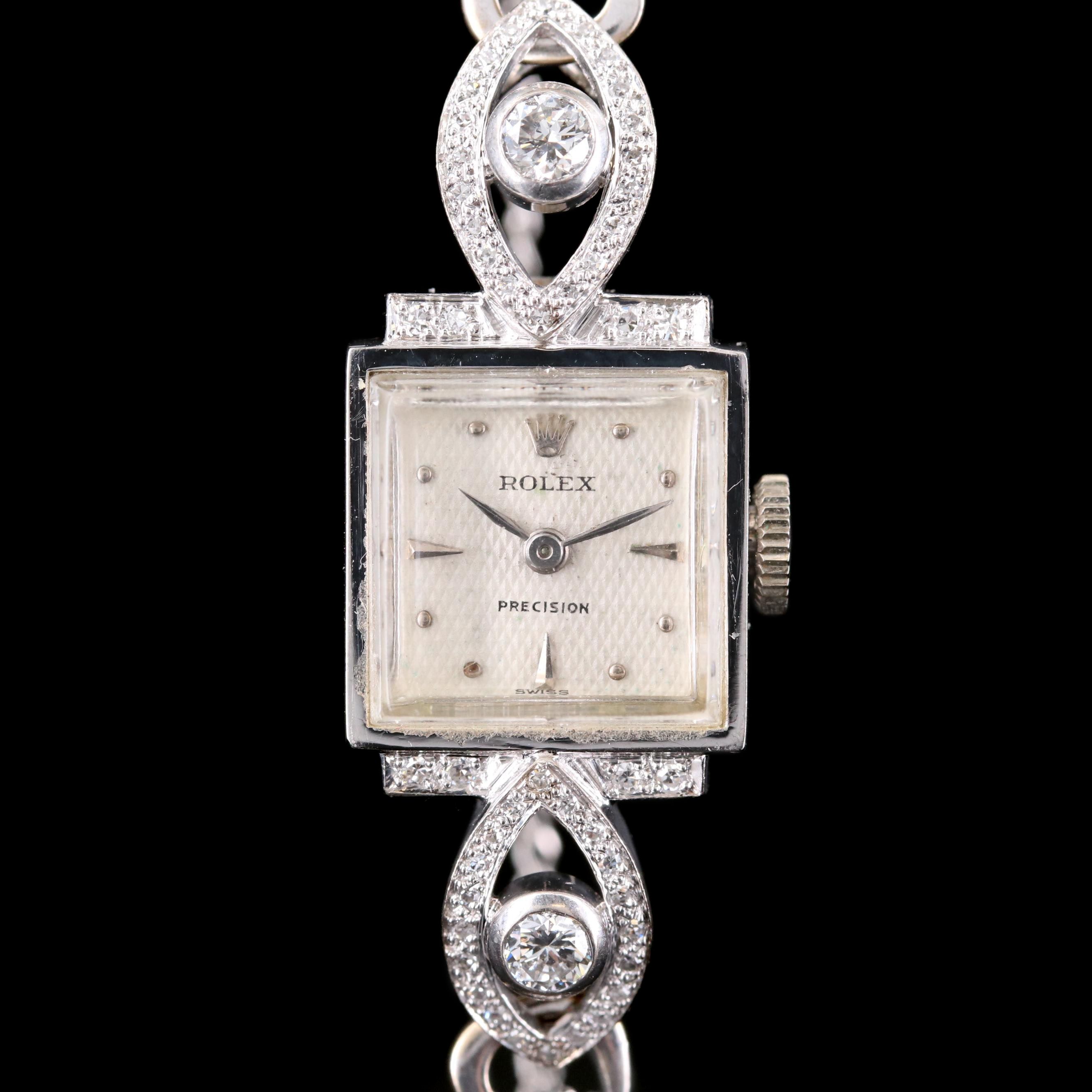 Rolex Precision 18K Gold Diamond Watch, Vintage