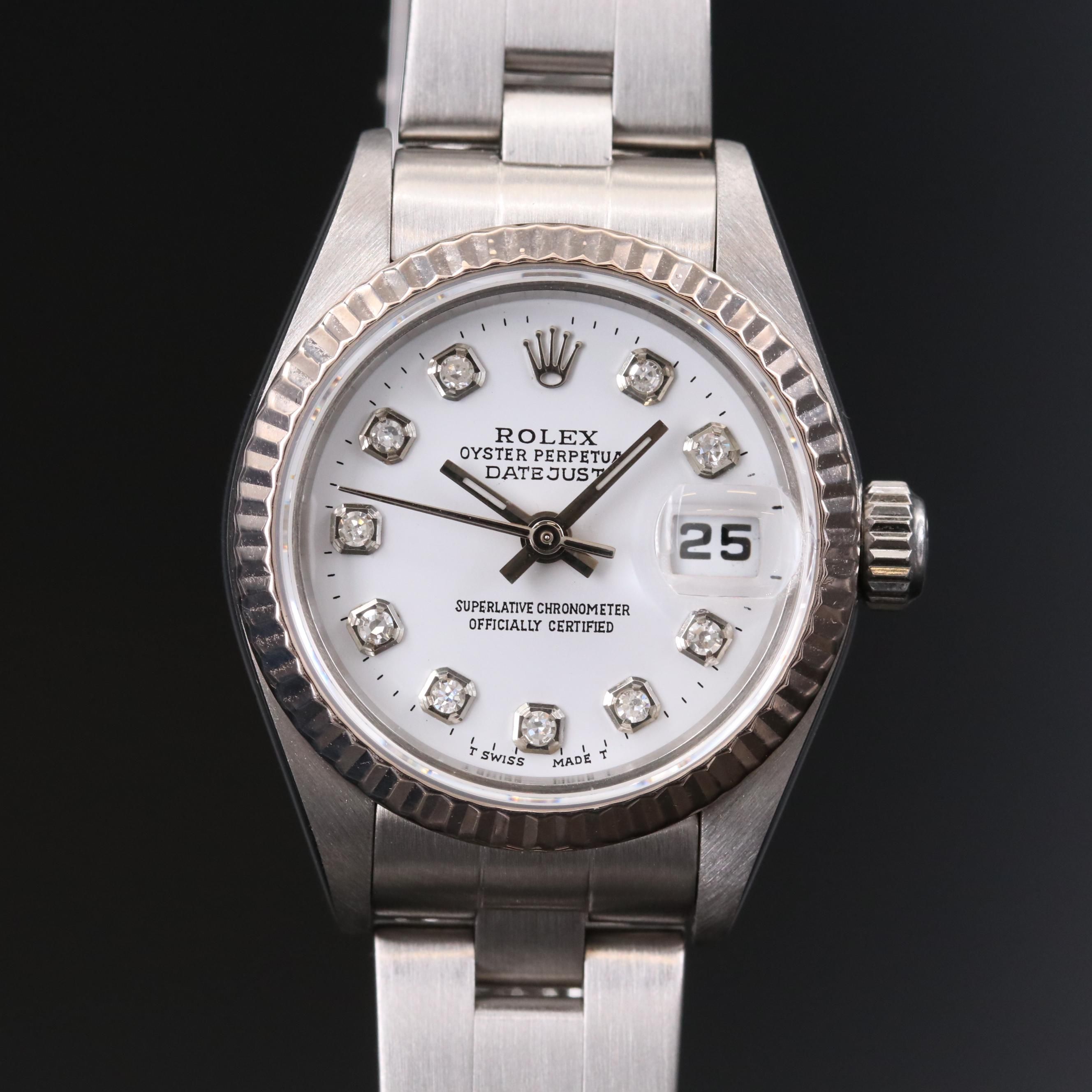 Rolex Datejust Diamond Dial, 18K and Stainless Steel Automatic Watch, 2000