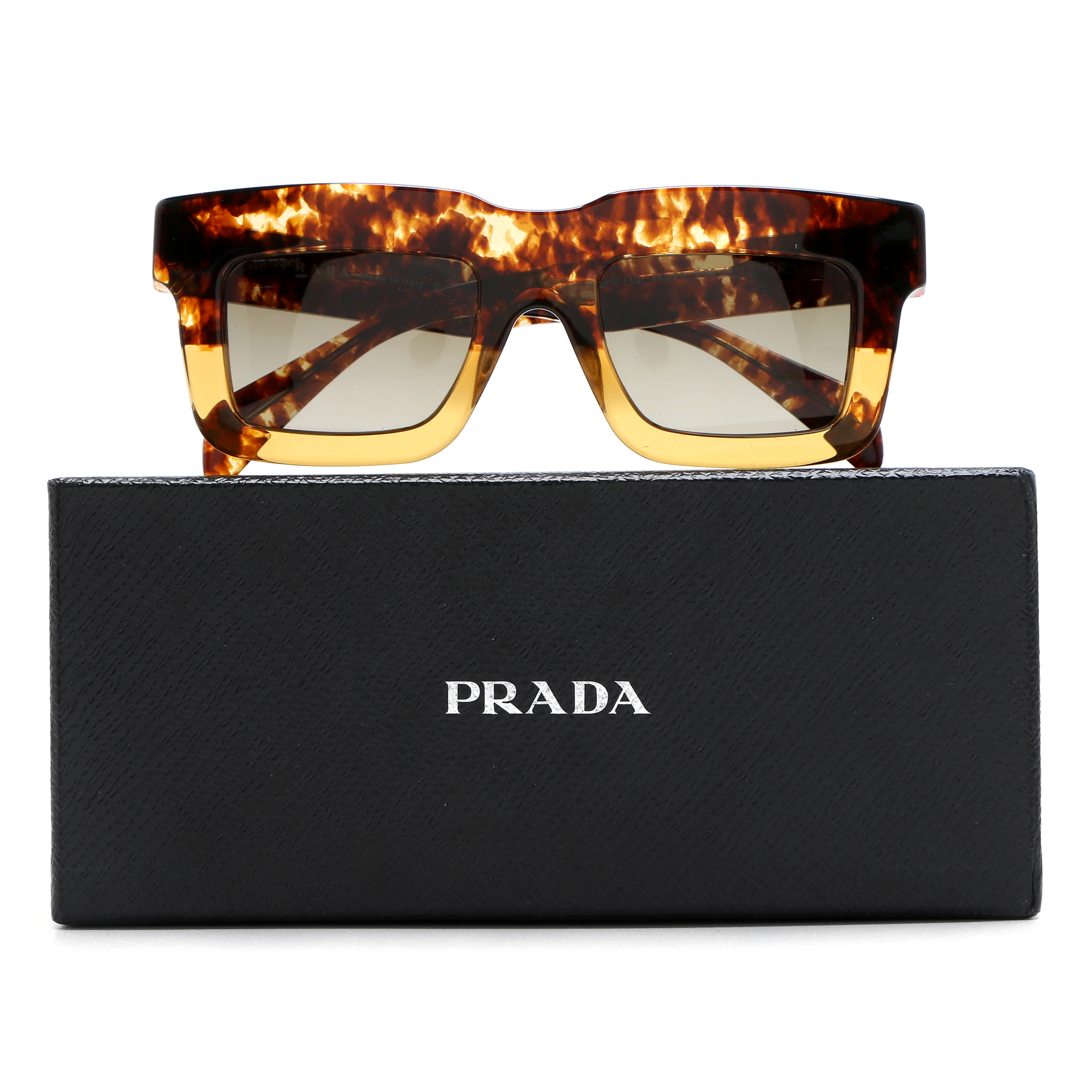 Prada SPR 11Q Gradient Sunglasses in Tortoise with Case