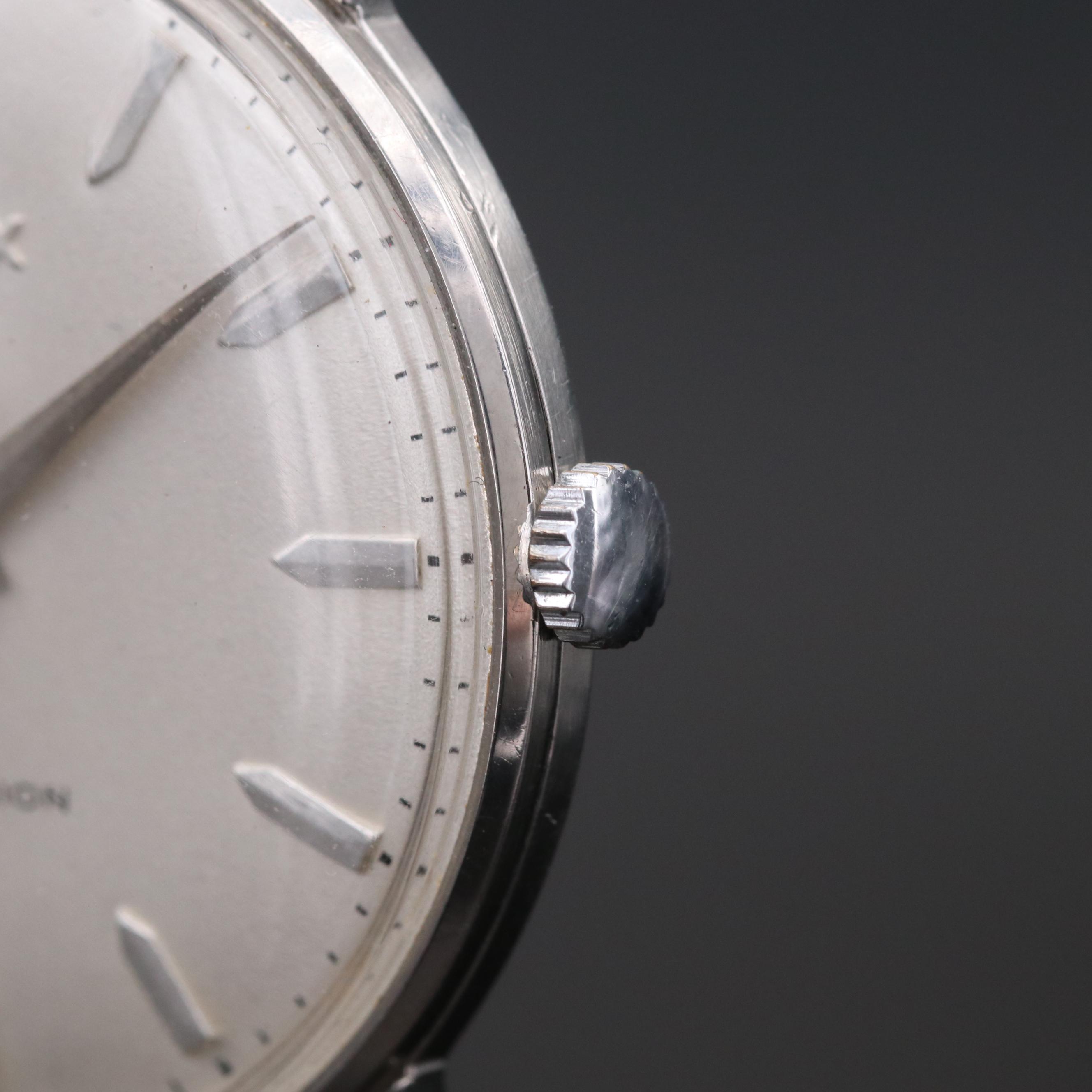 Stainless Steel Rolex Precision Stem Wind Watch