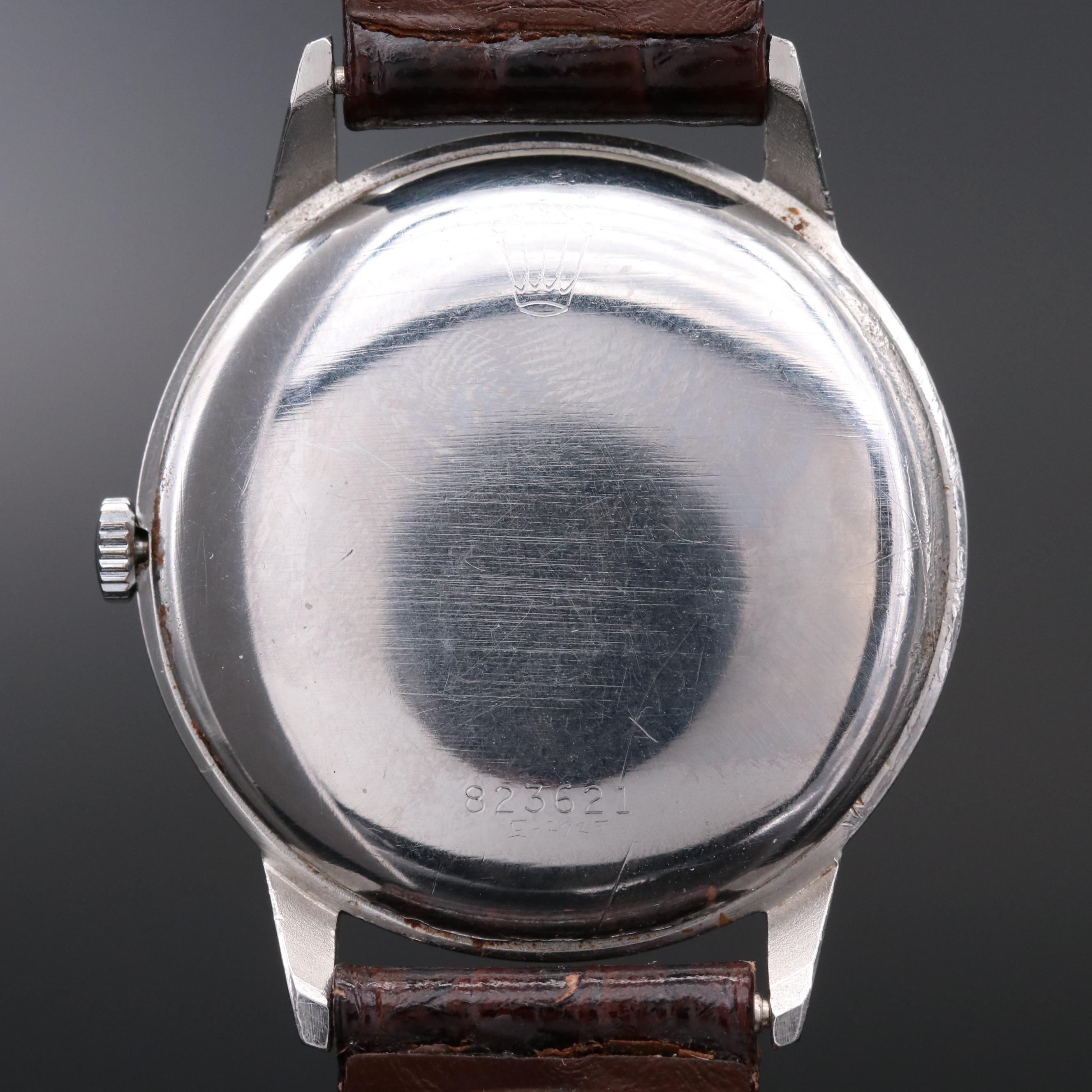 Stainless Steel Rolex Precision Stem Wind Watch