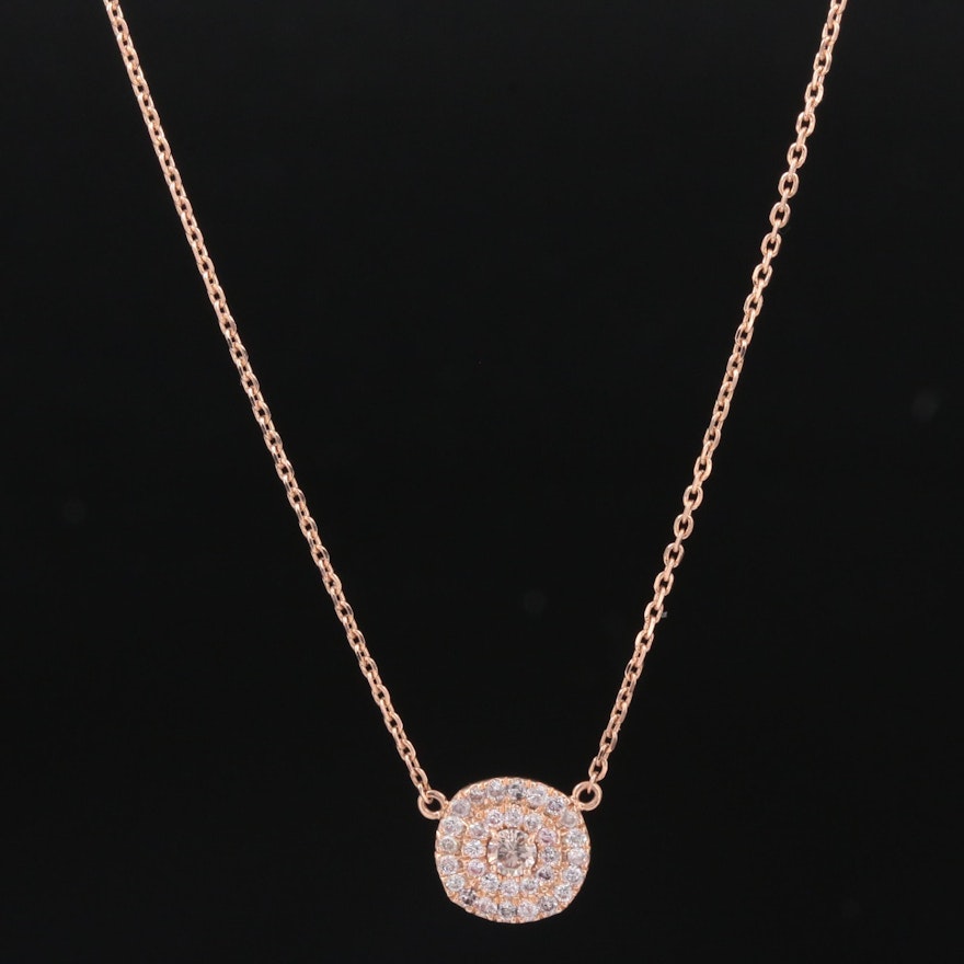 14K Gold Diamond Necklace with GIA Report