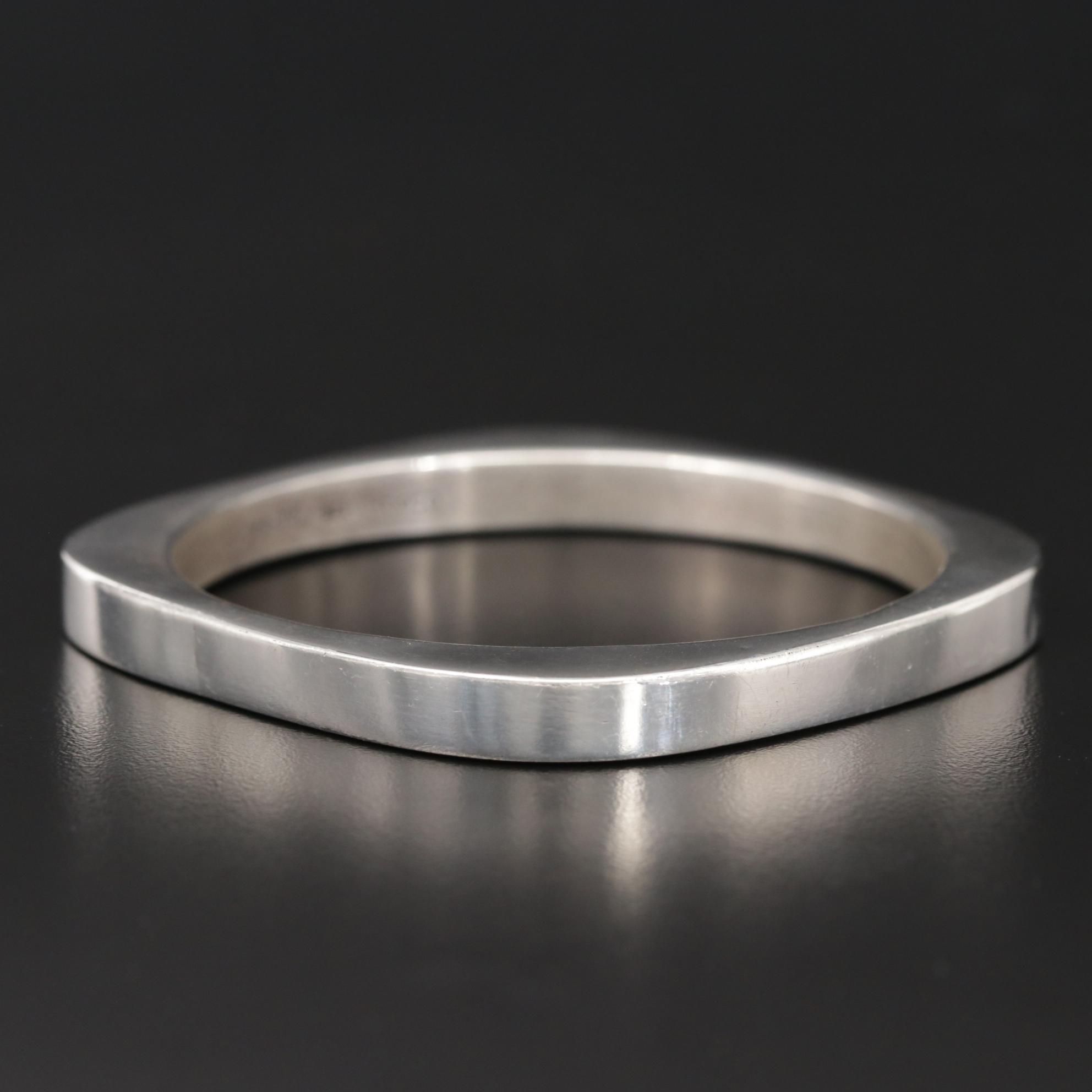 Mexican Sterling Silver Hollow Formed Geometric Bangle Bracelet