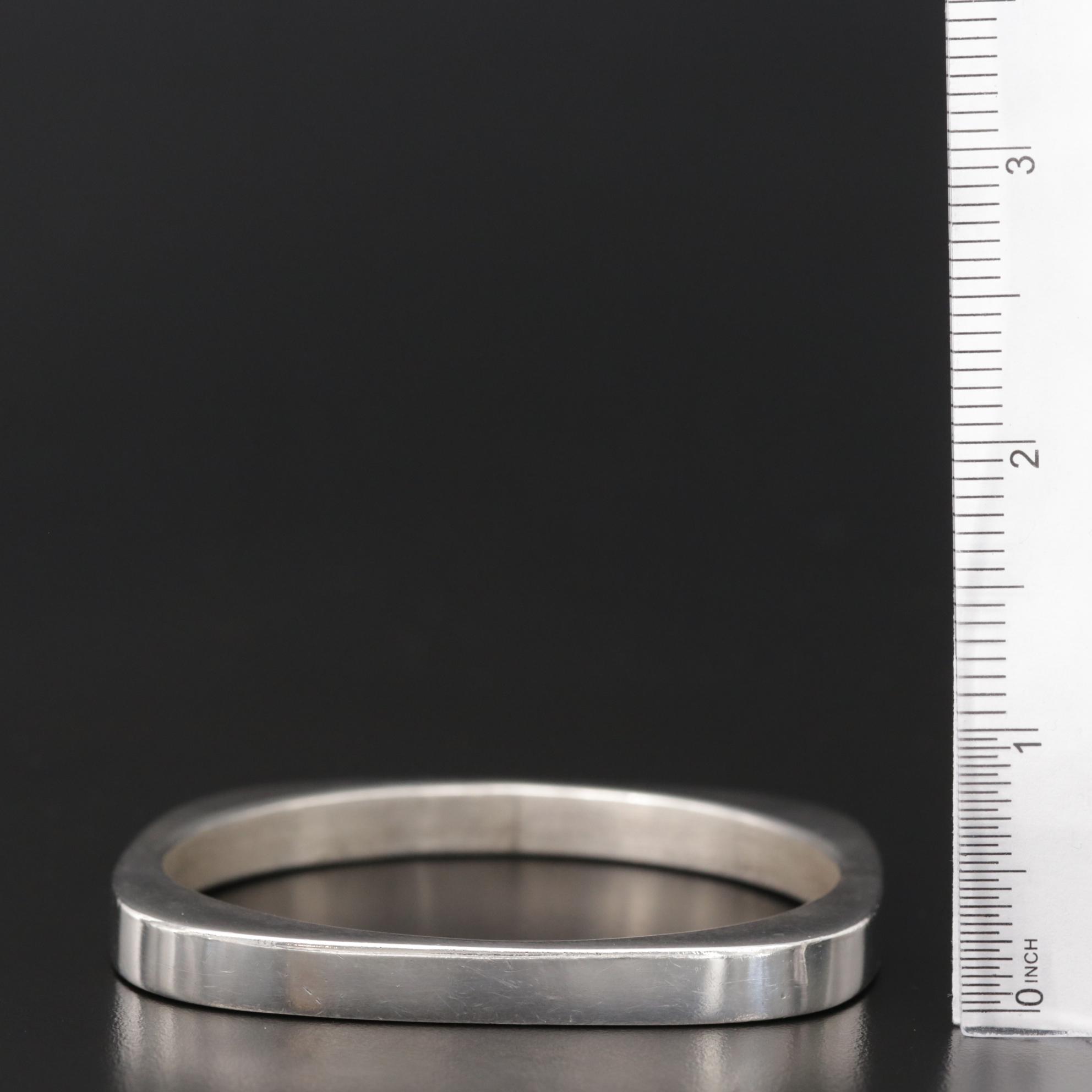 Mexican Sterling Silver Hollow Formed Geometric Bangle Bracelet