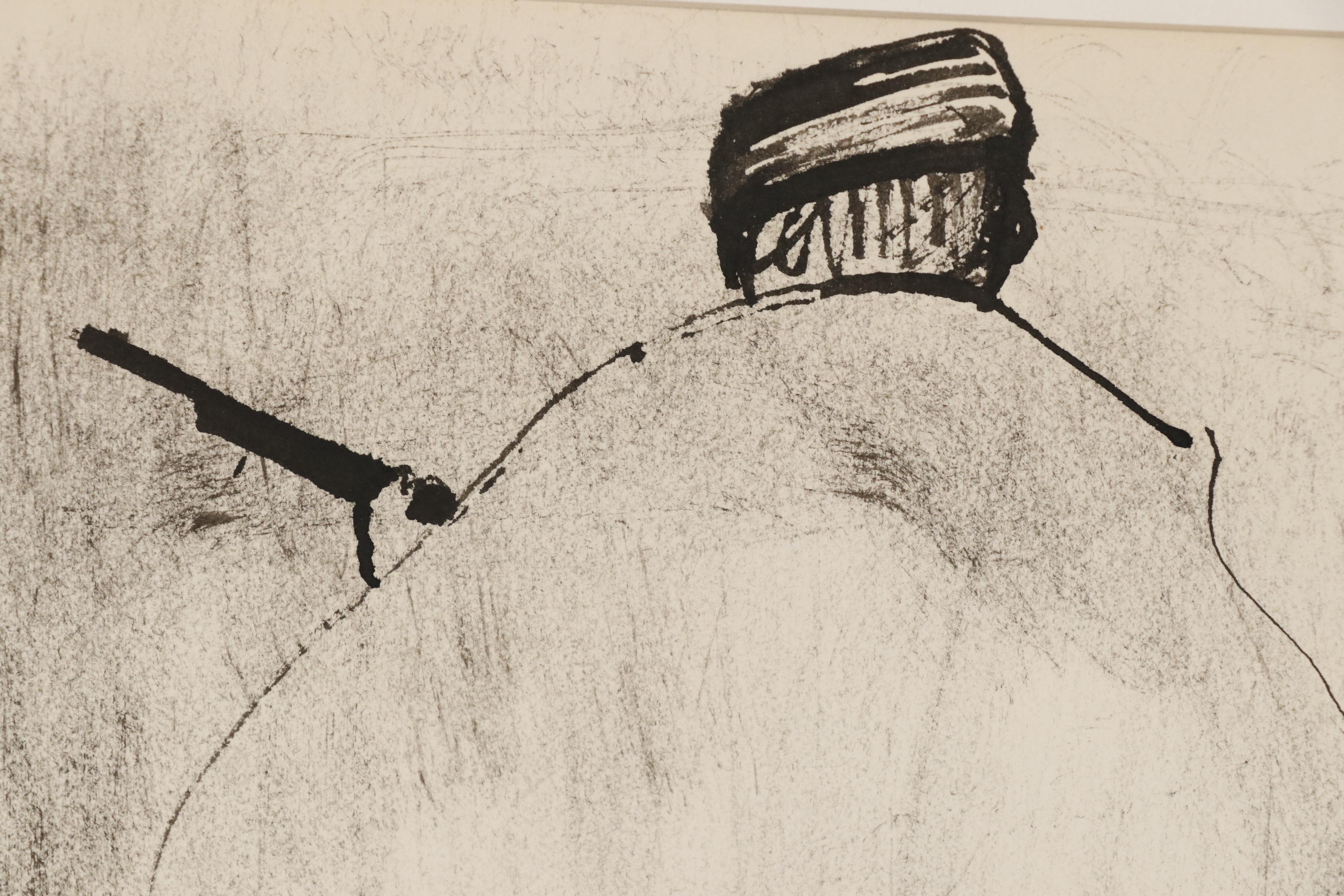 Leonard Maurer Figural Ink Drawing, 1963