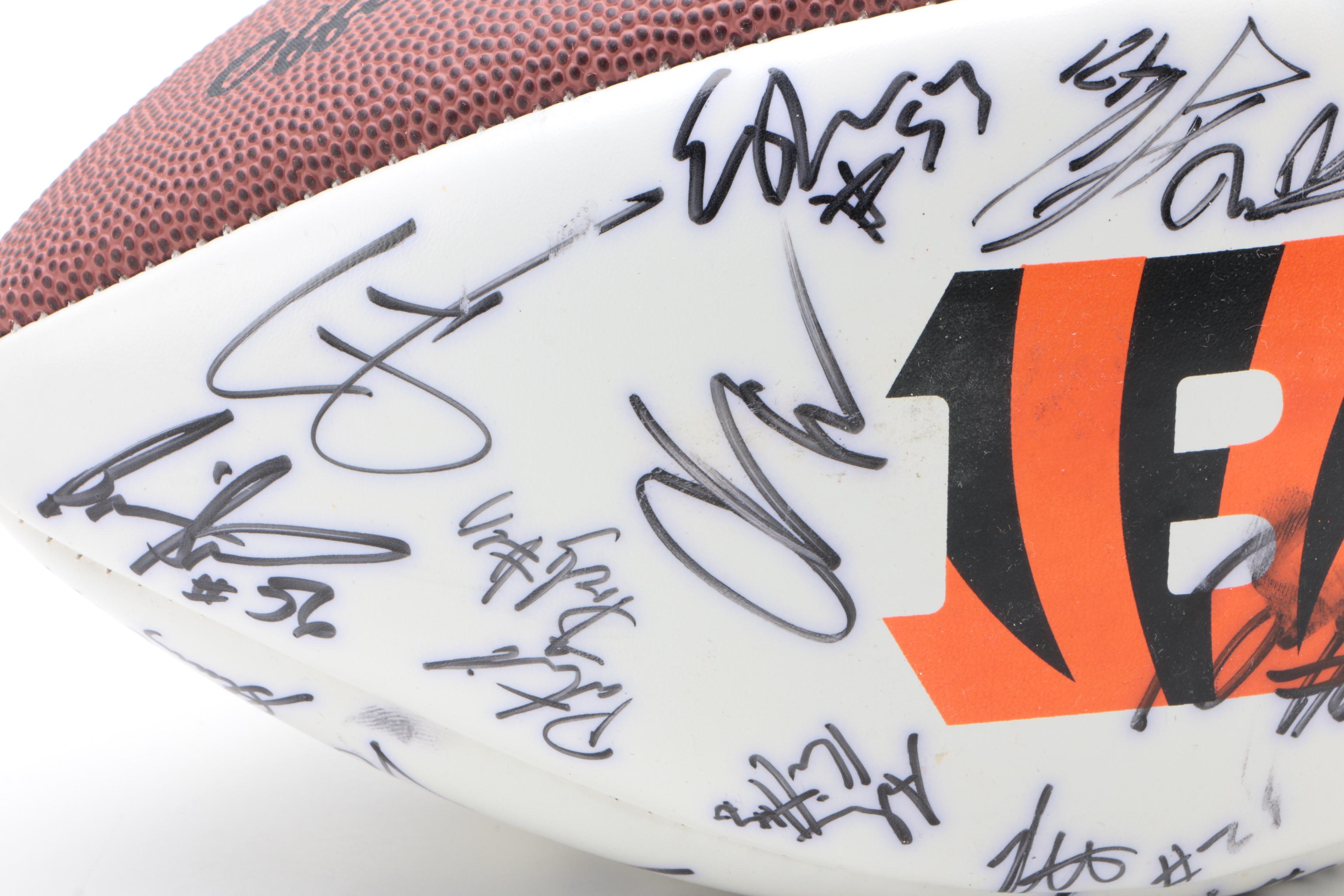 2005 Cincinnati Bengals Signed NFL Wilson Football with COA From Team