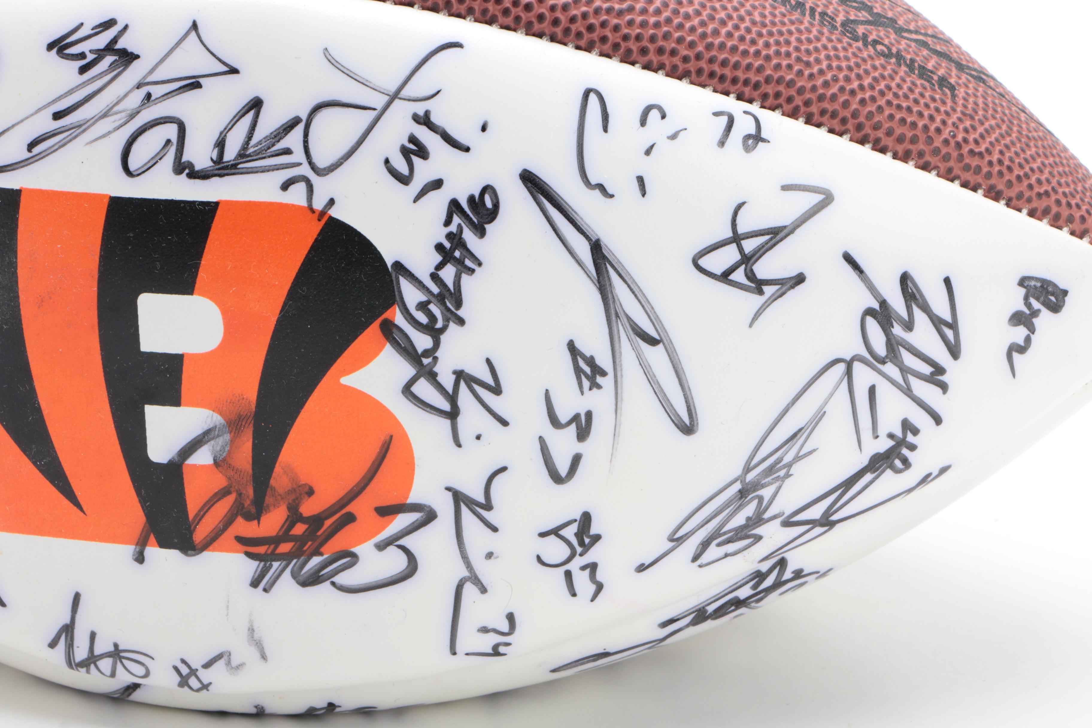 2005 Cincinnati Bengals Signed NFL Wilson Football with COA From Team