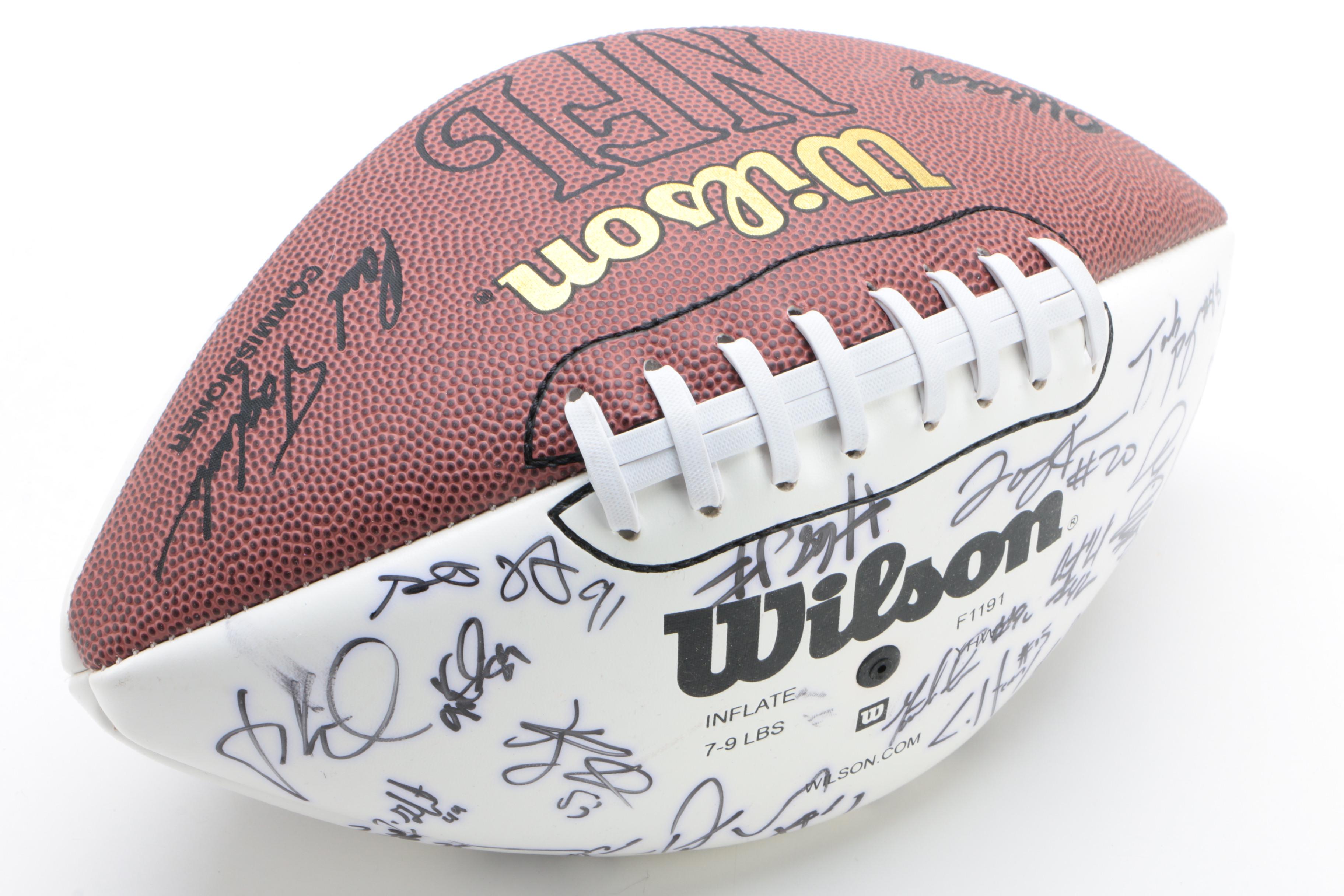 2005 Cincinnati Bengals Signed NFL Wilson Football with COA From Team