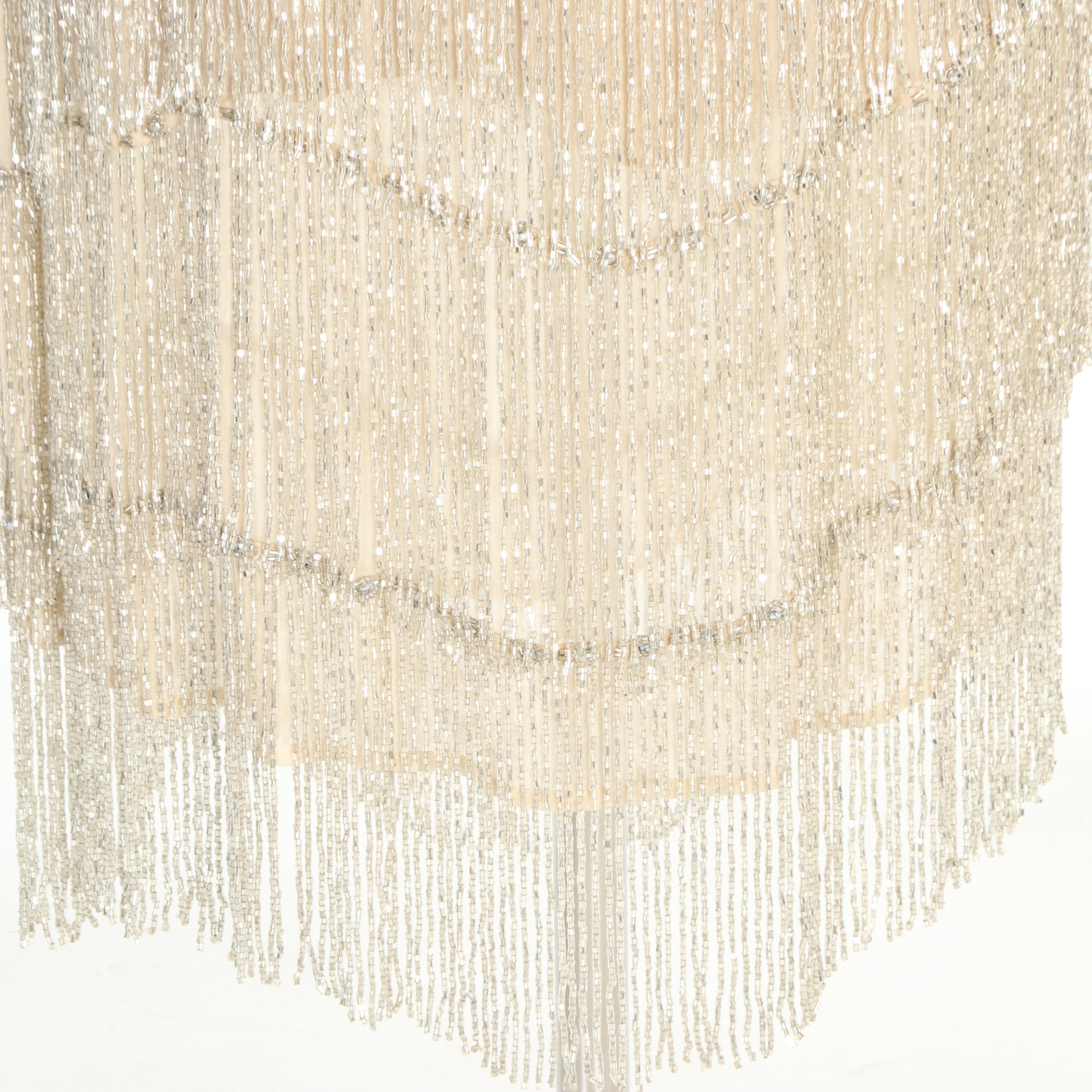 J. Peterman 1927 Party Dress in Silk with Silver Beading