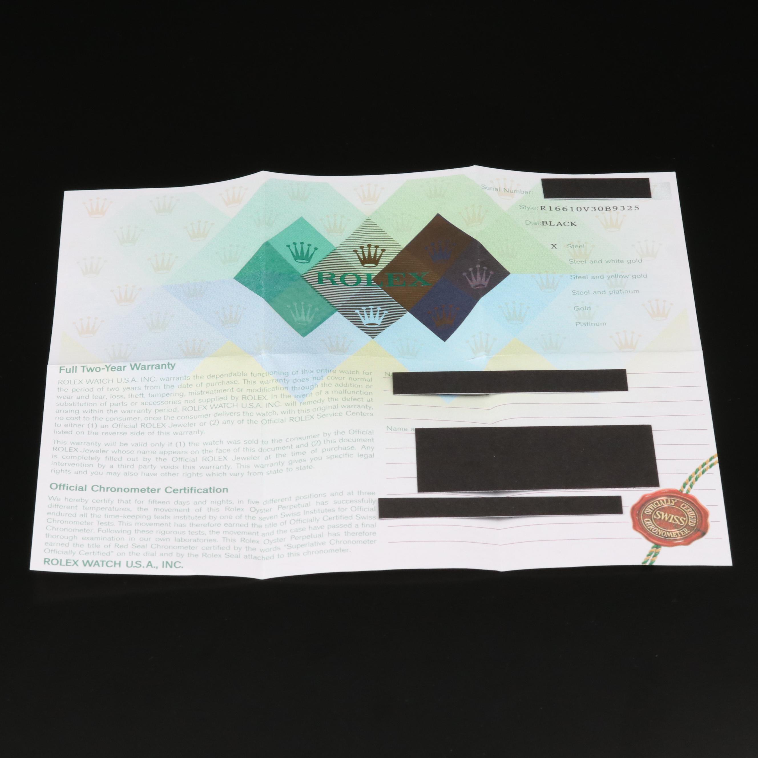 Rolex Submariner 50th Anniversary Edition Stainless Steel Watch, 2006