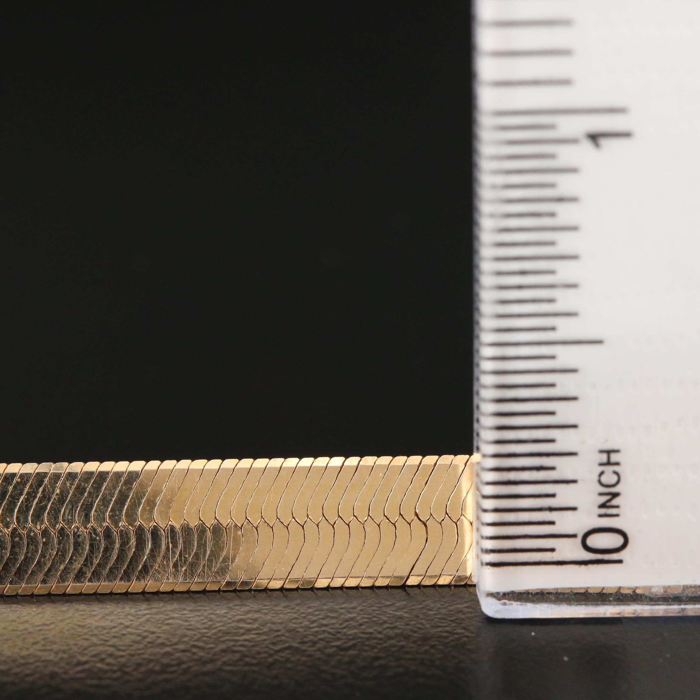 14K Gold Herringbone Bracelet