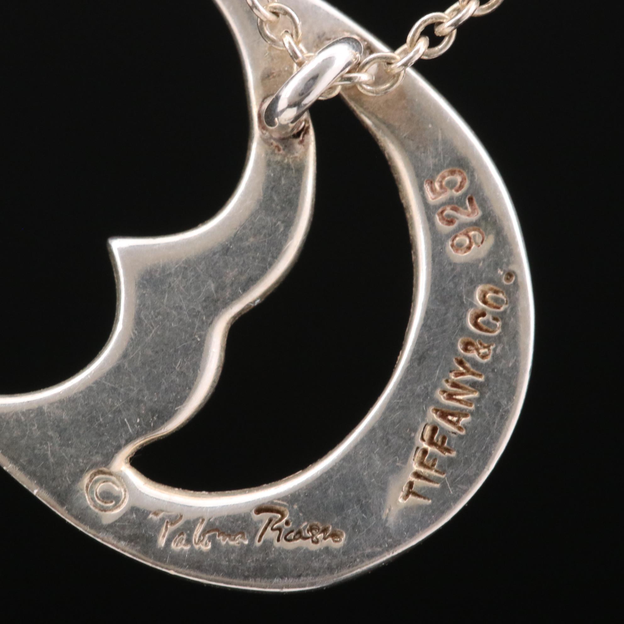 Paloma Picasso for Tiffany & Co. Sterling Crescent Moon Pendant Necklace