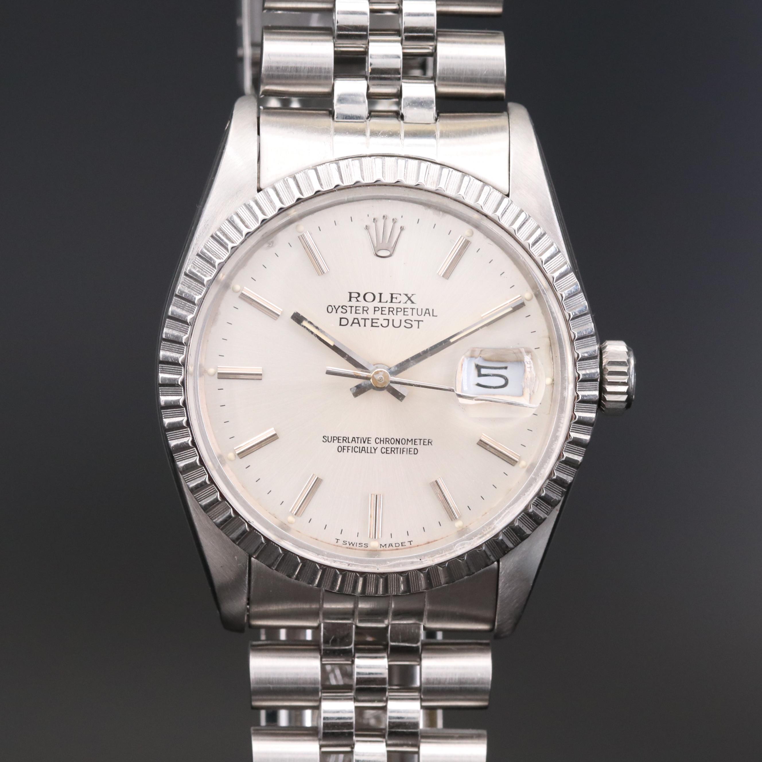 Rolex Datejust Stainless Steel Automatic Watch, 1987