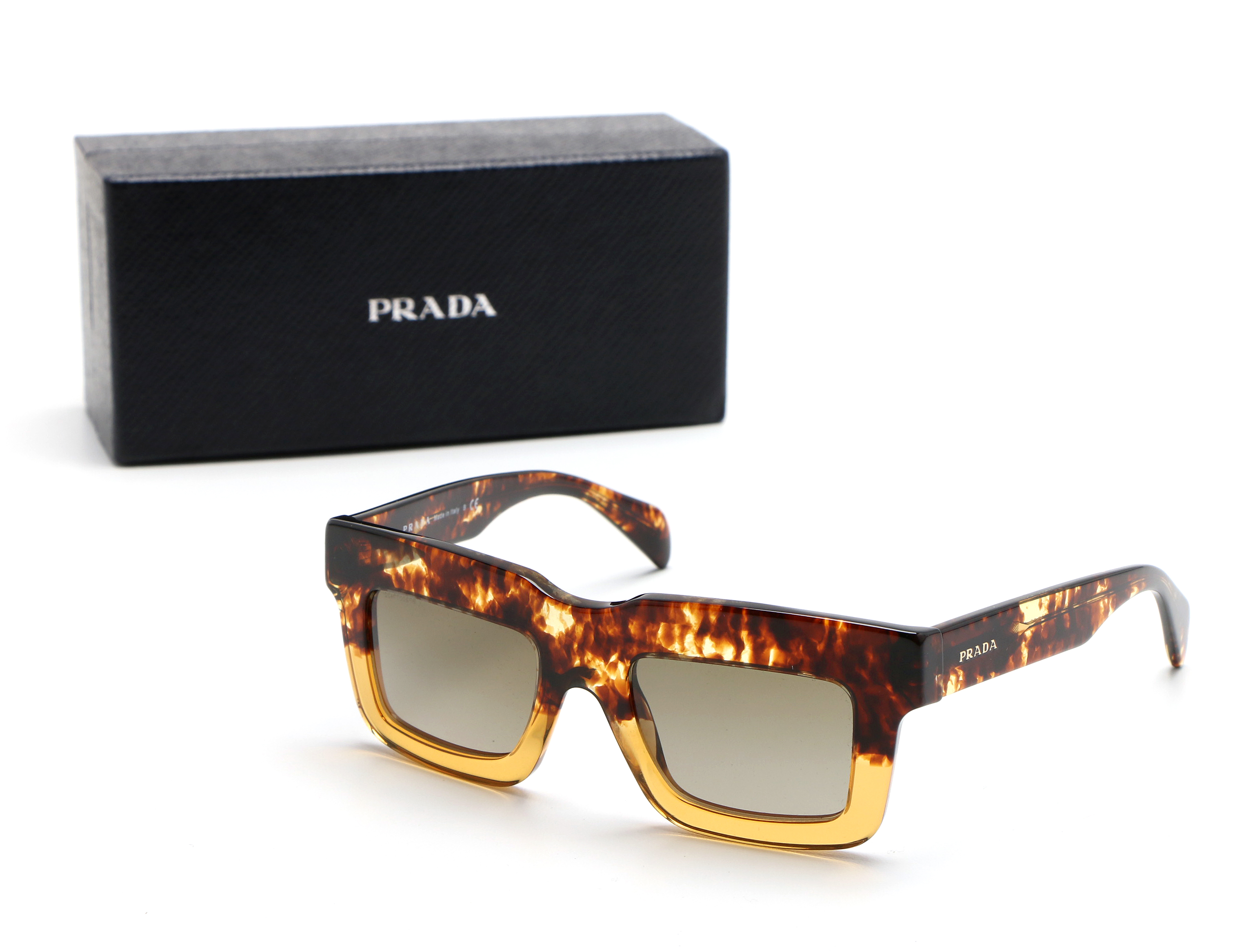 Prada SPR 11Q Gradient Sunglasses in Tortoise with Case