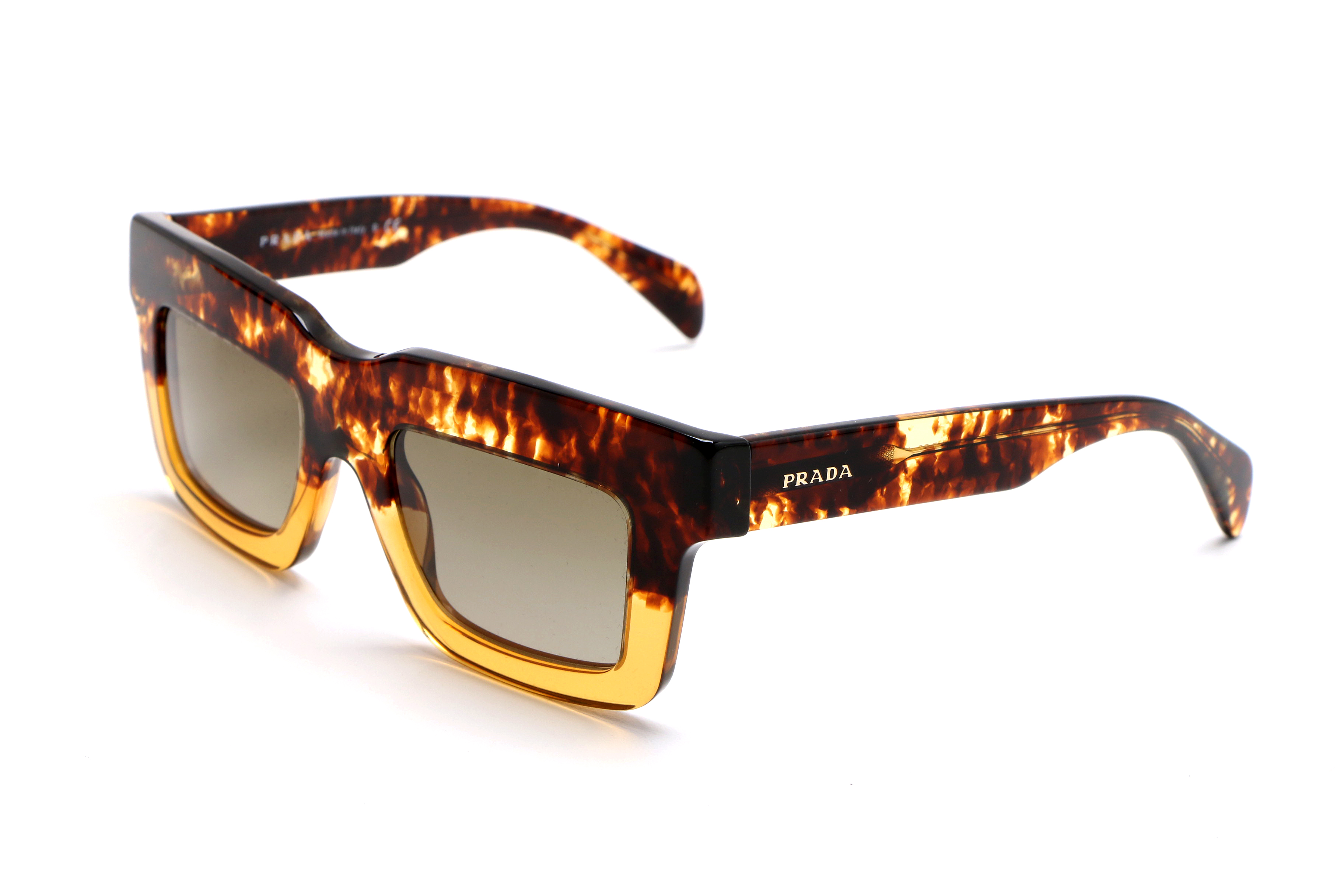 Prada SPR 11Q Gradient Sunglasses in Tortoise with Case