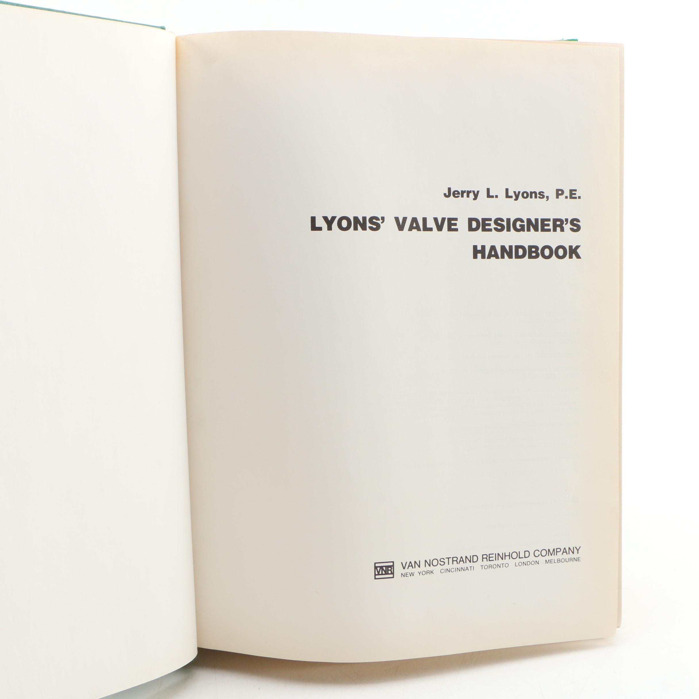 1982 "Lyons' Valve Designer's Handbook" and Other Books
