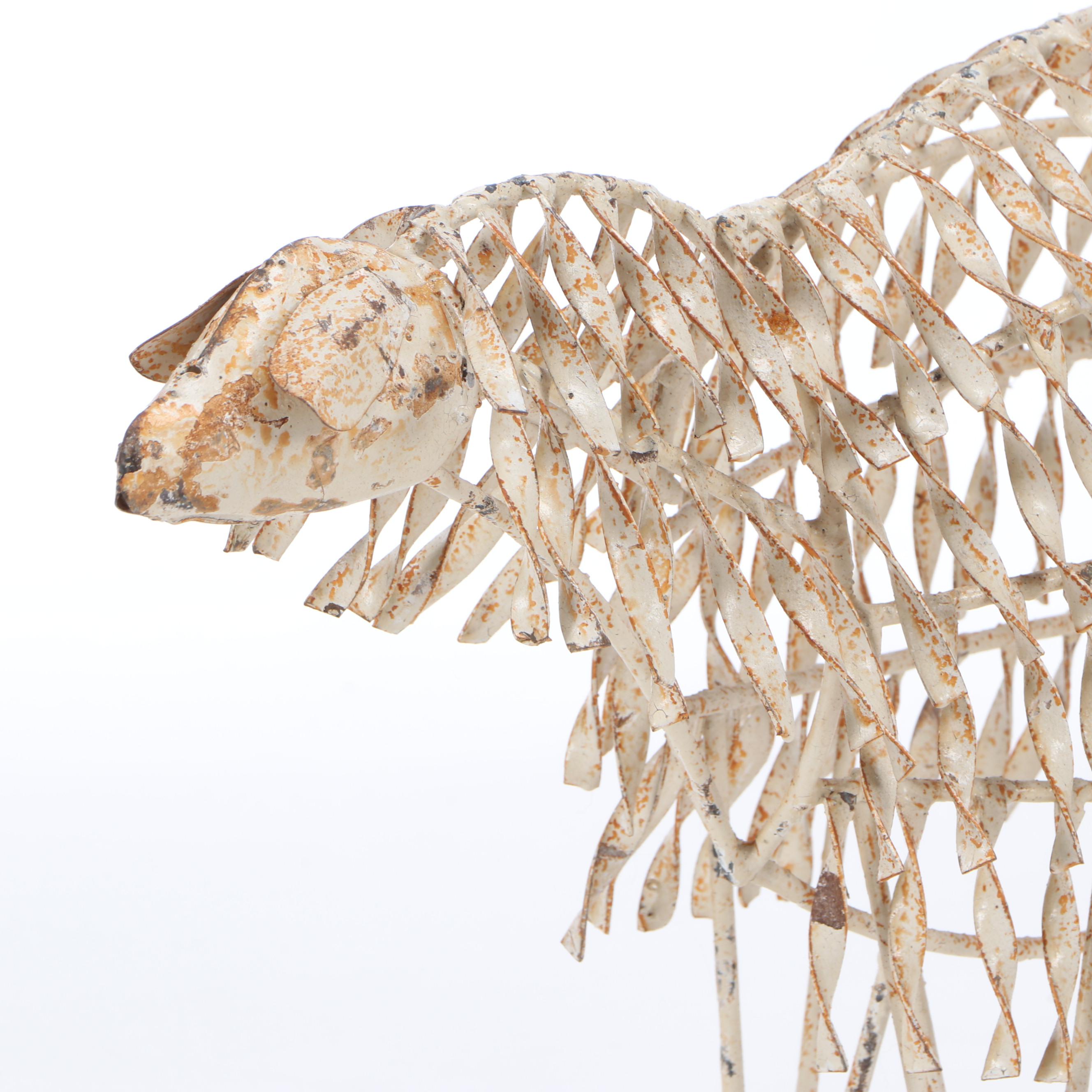 Pair of Mexican Folk Art Scrap Metal Sheep Sculptures