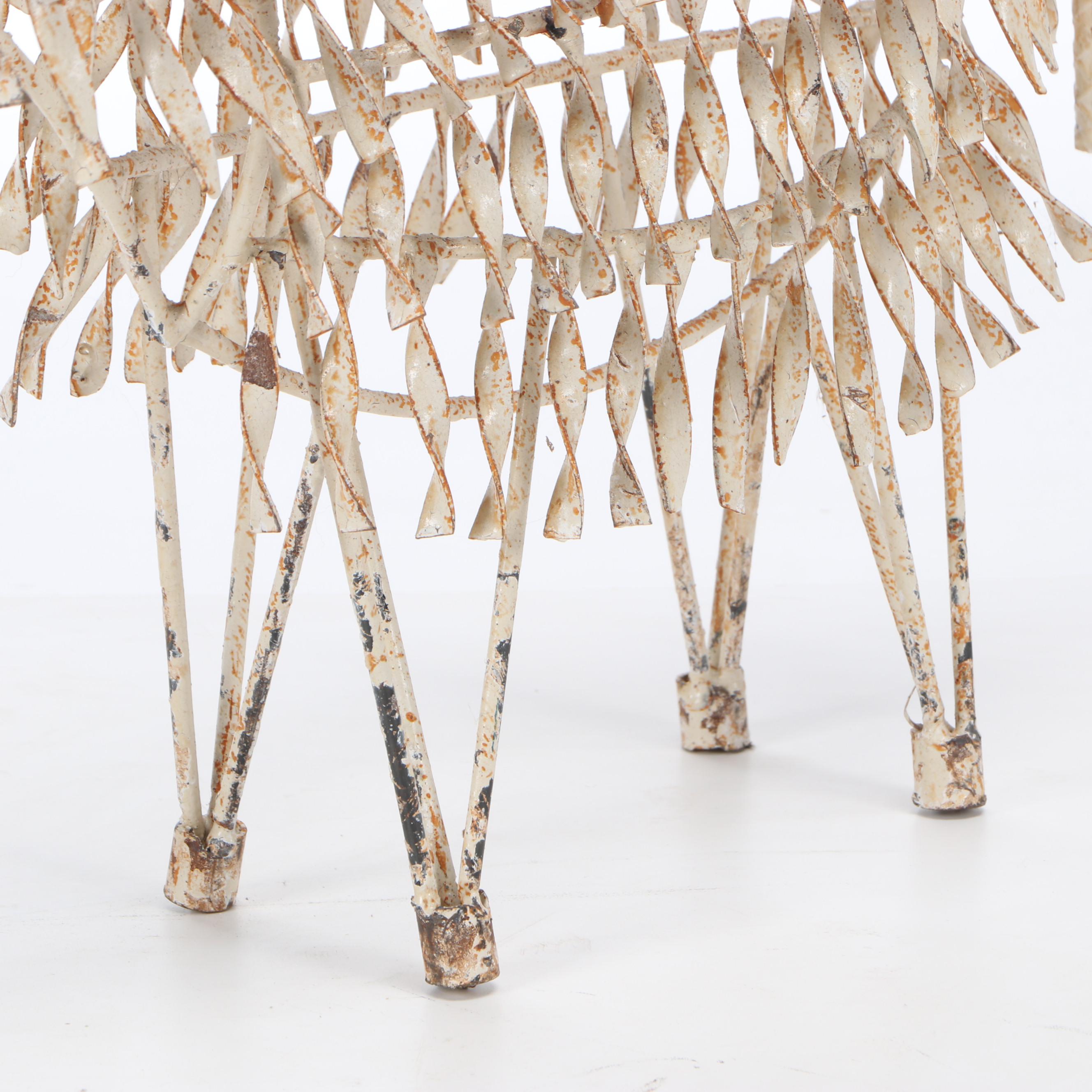 Pair of Mexican Folk Art Scrap Metal Sheep Sculptures