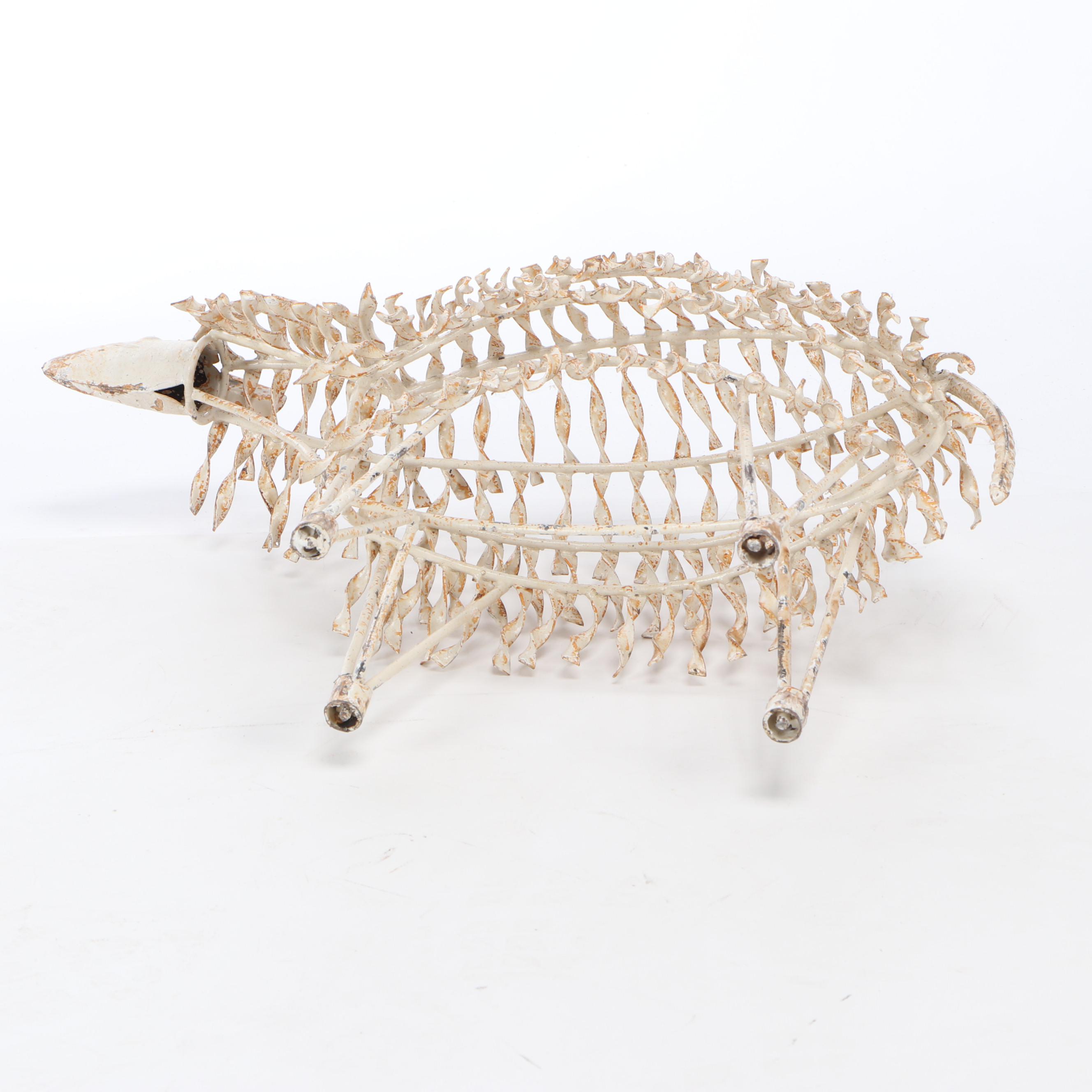 Pair of Mexican Folk Art Scrap Metal Sheep Sculptures