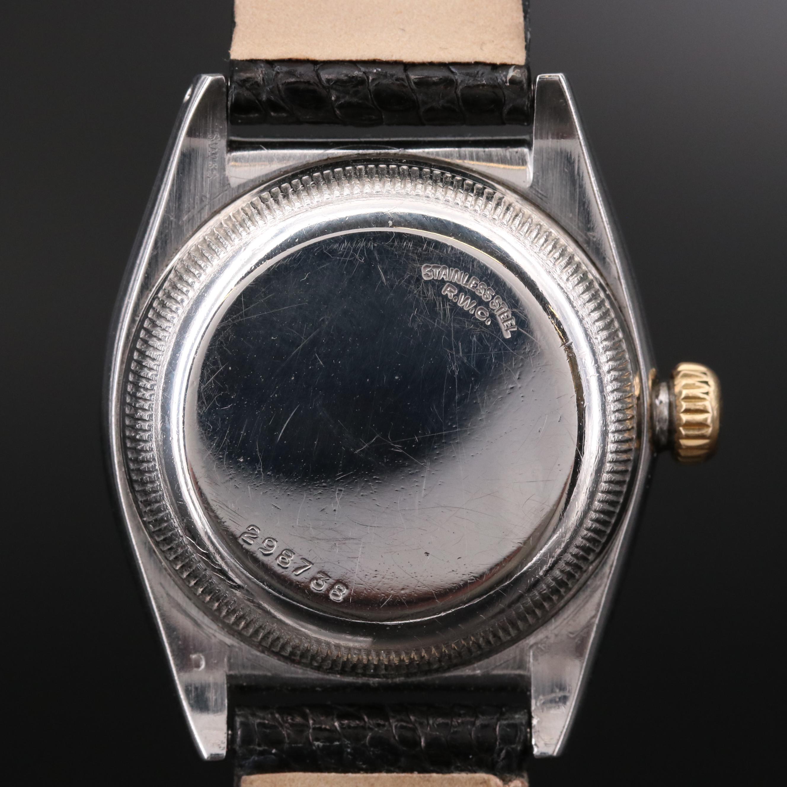 Rolex Oyster Perpetual Bubble Back 14K Gold And Stainless Steel Watch, Vintage