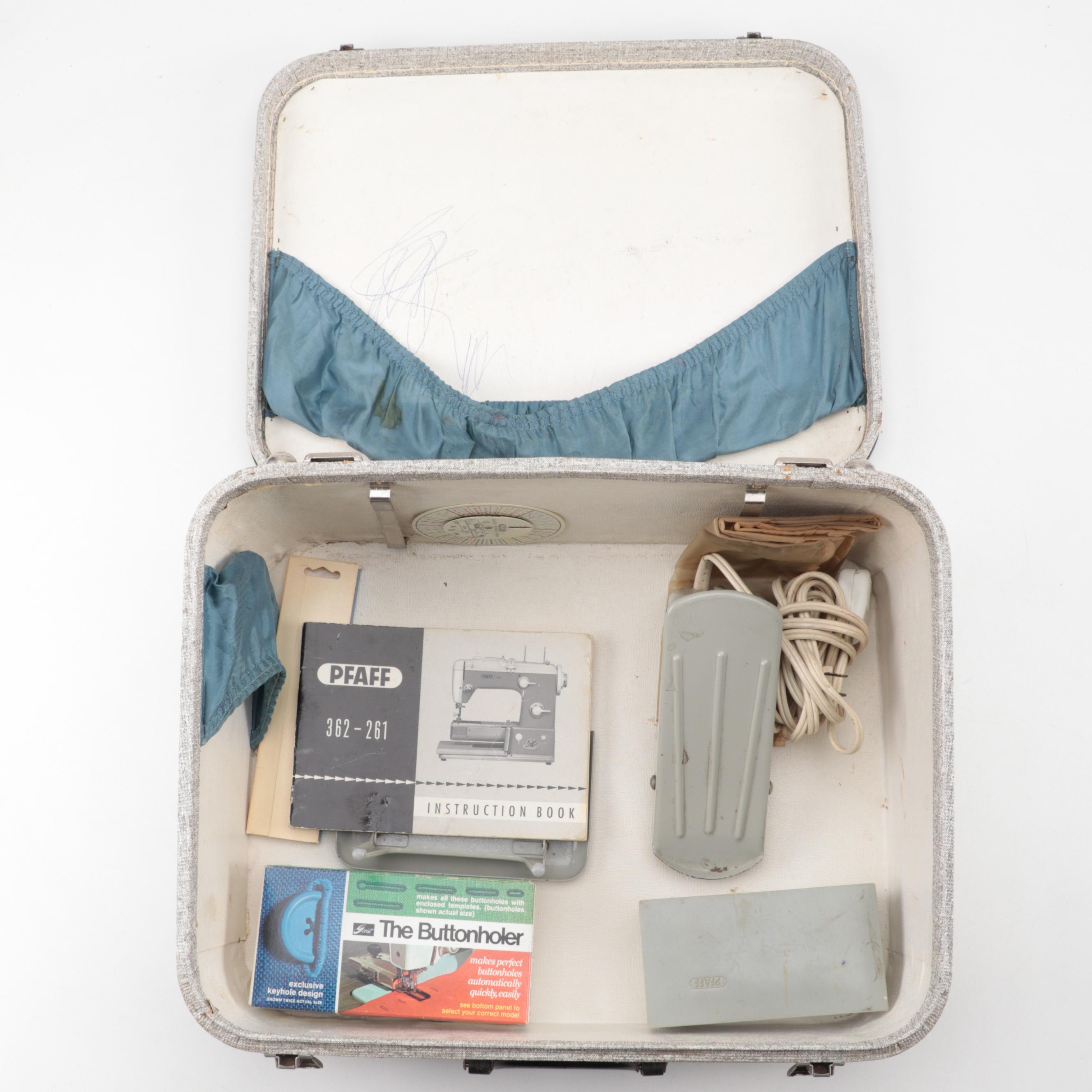 Pfaff 362-261 Sewing Machine with Built In Automatic Embroidery Unit, 1968