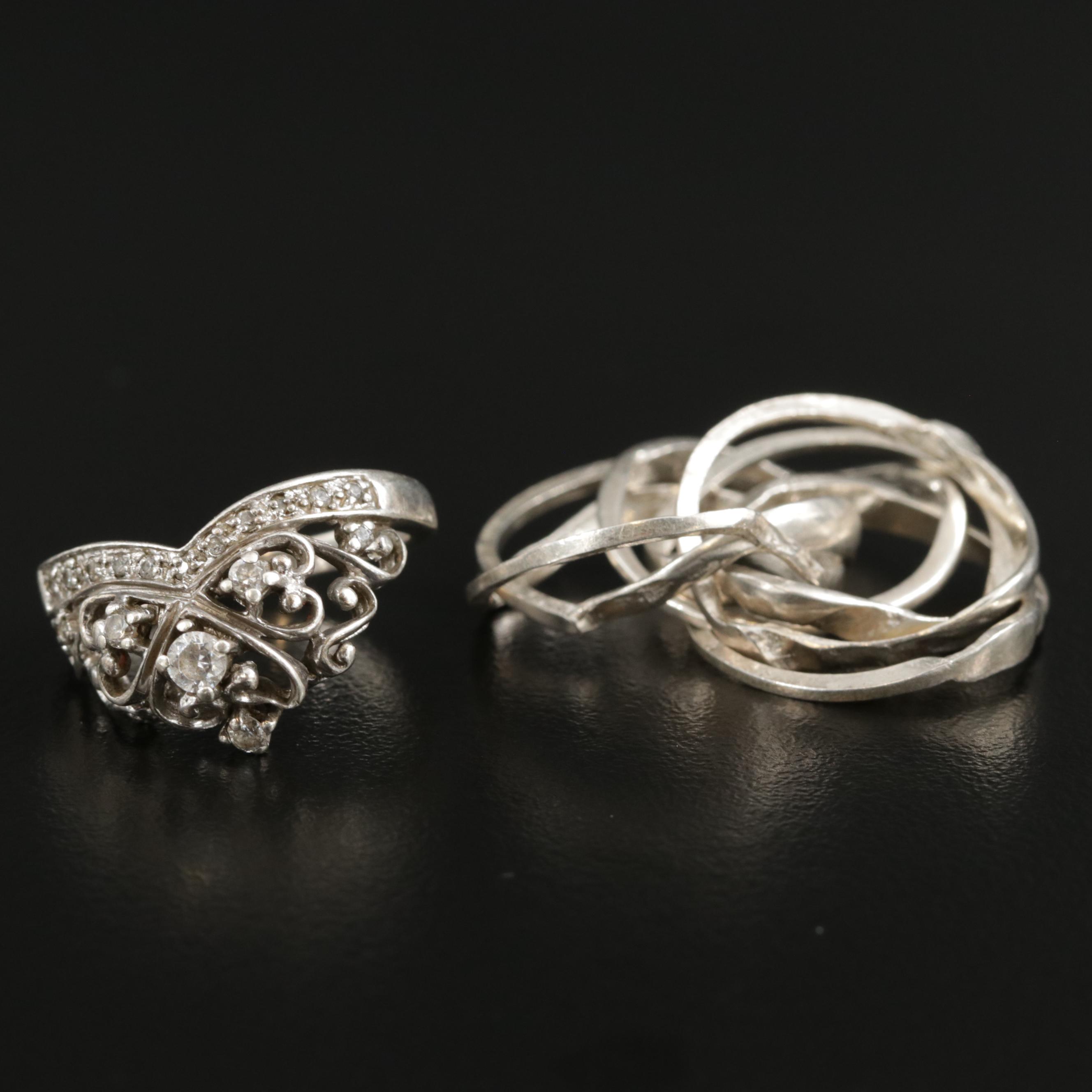 Colleciton of Rings Including Puzzle and Ingalio Rings