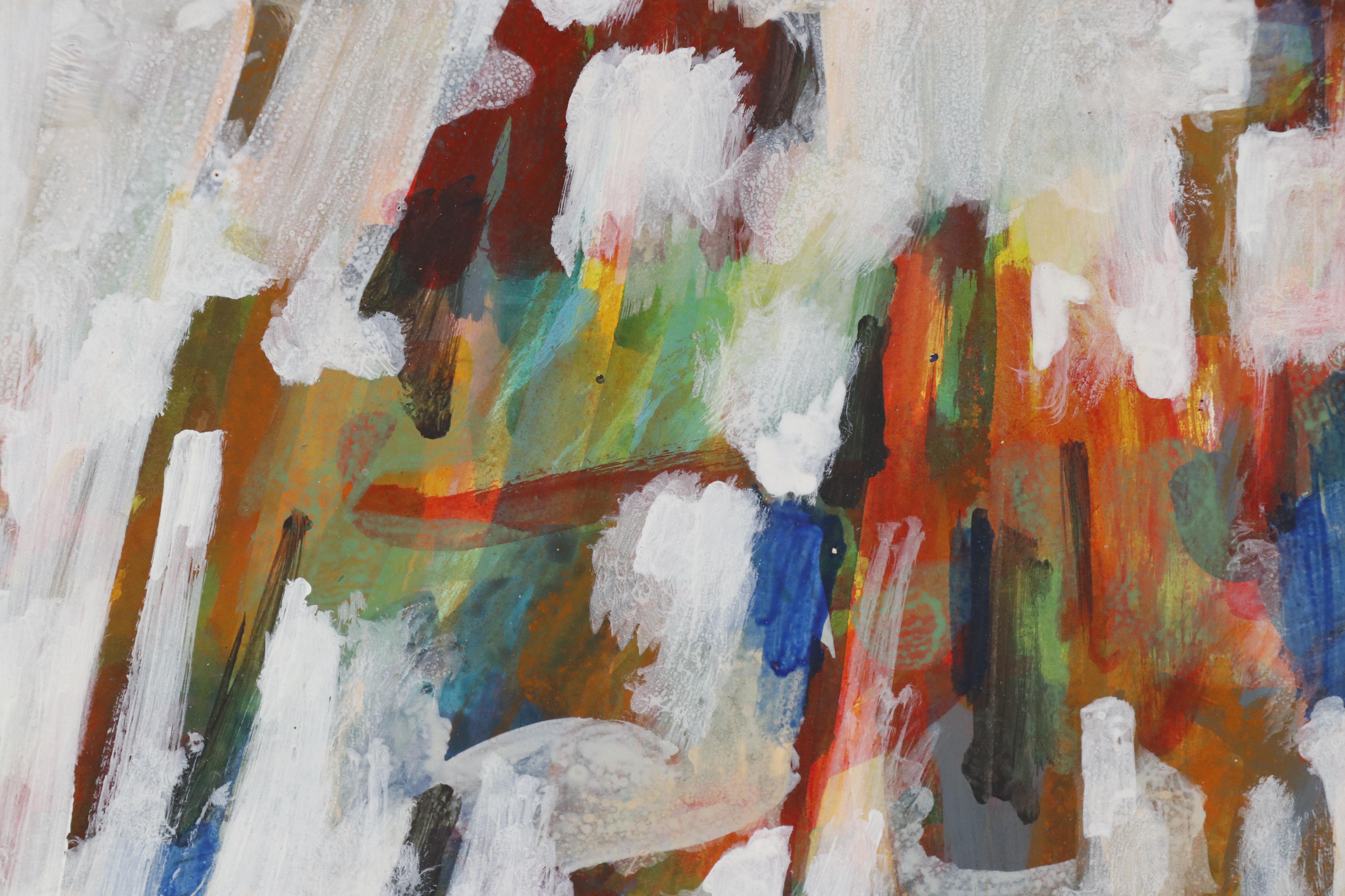 Leonard Maurer Abstract Tempera Painting, 1969