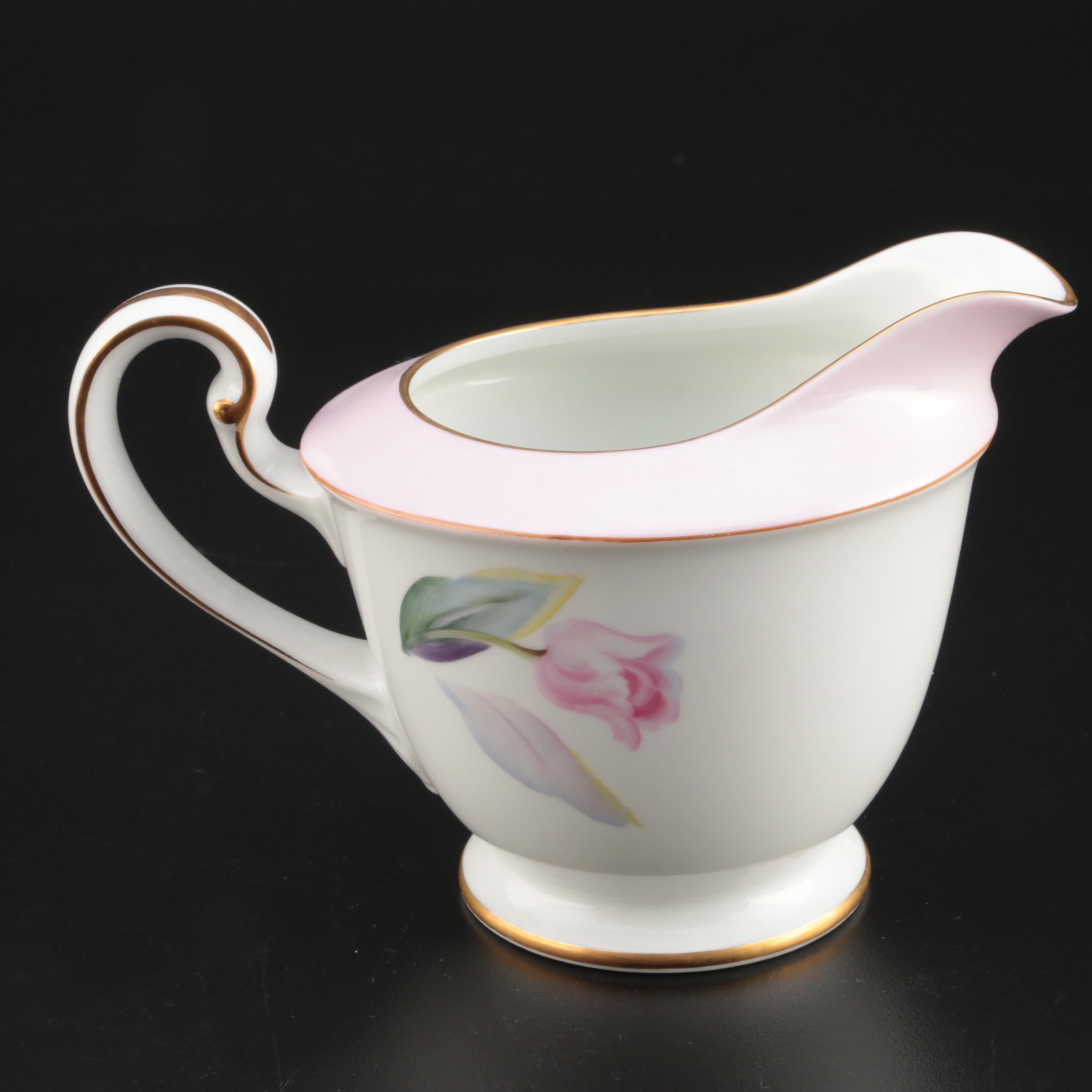 Noritake Porcelain Tulip Themed Tea Set,  Mid to Late 20th Century