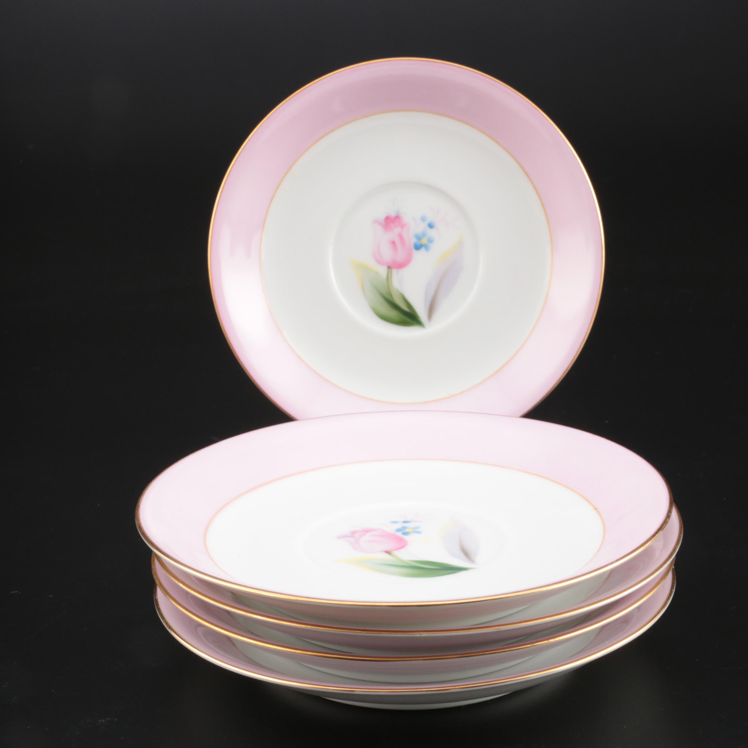 Noritake Porcelain Tulip Themed Tea Set,  Mid to Late 20th Century