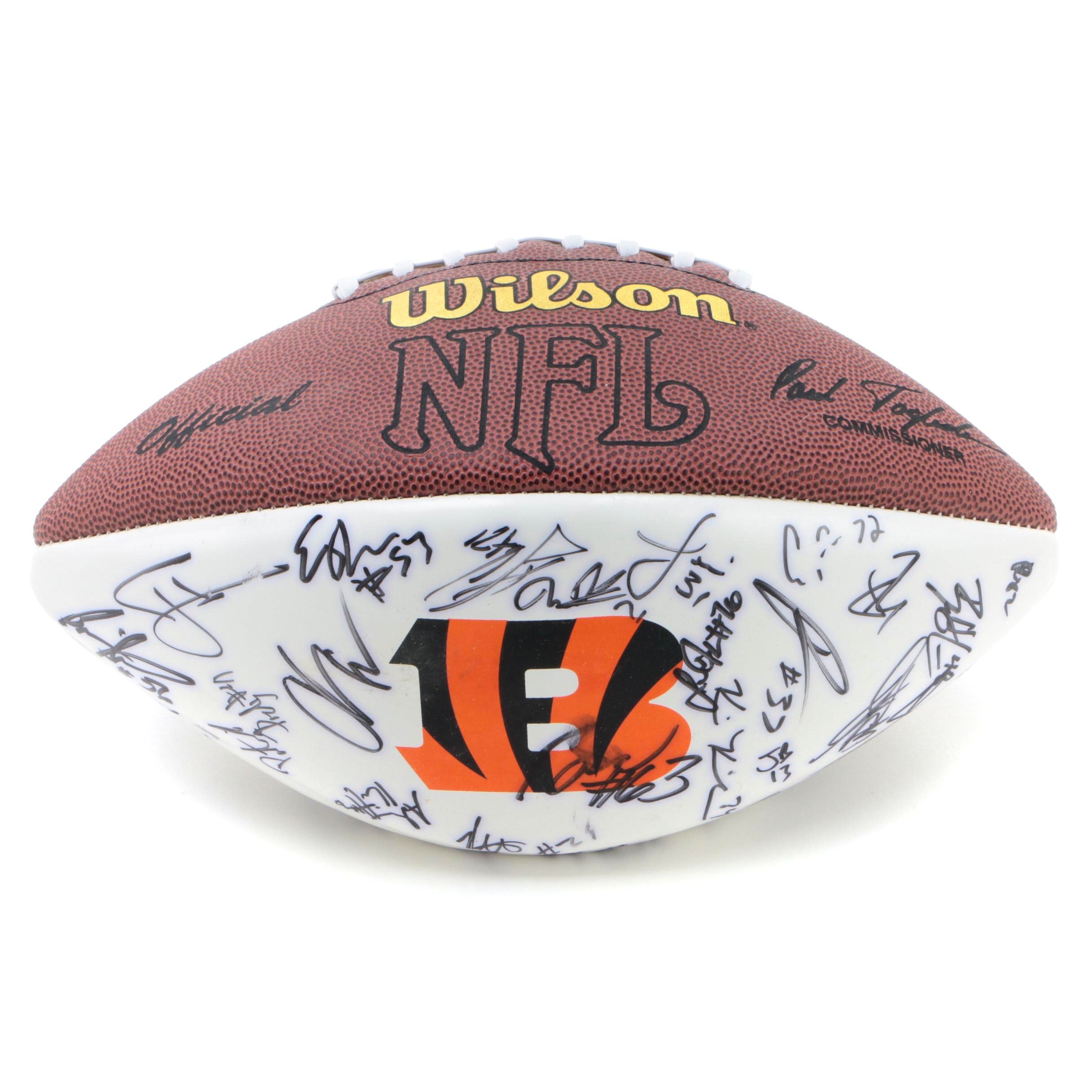 2005 Cincinnati Bengals Signed NFL Wilson Football with COA From Team