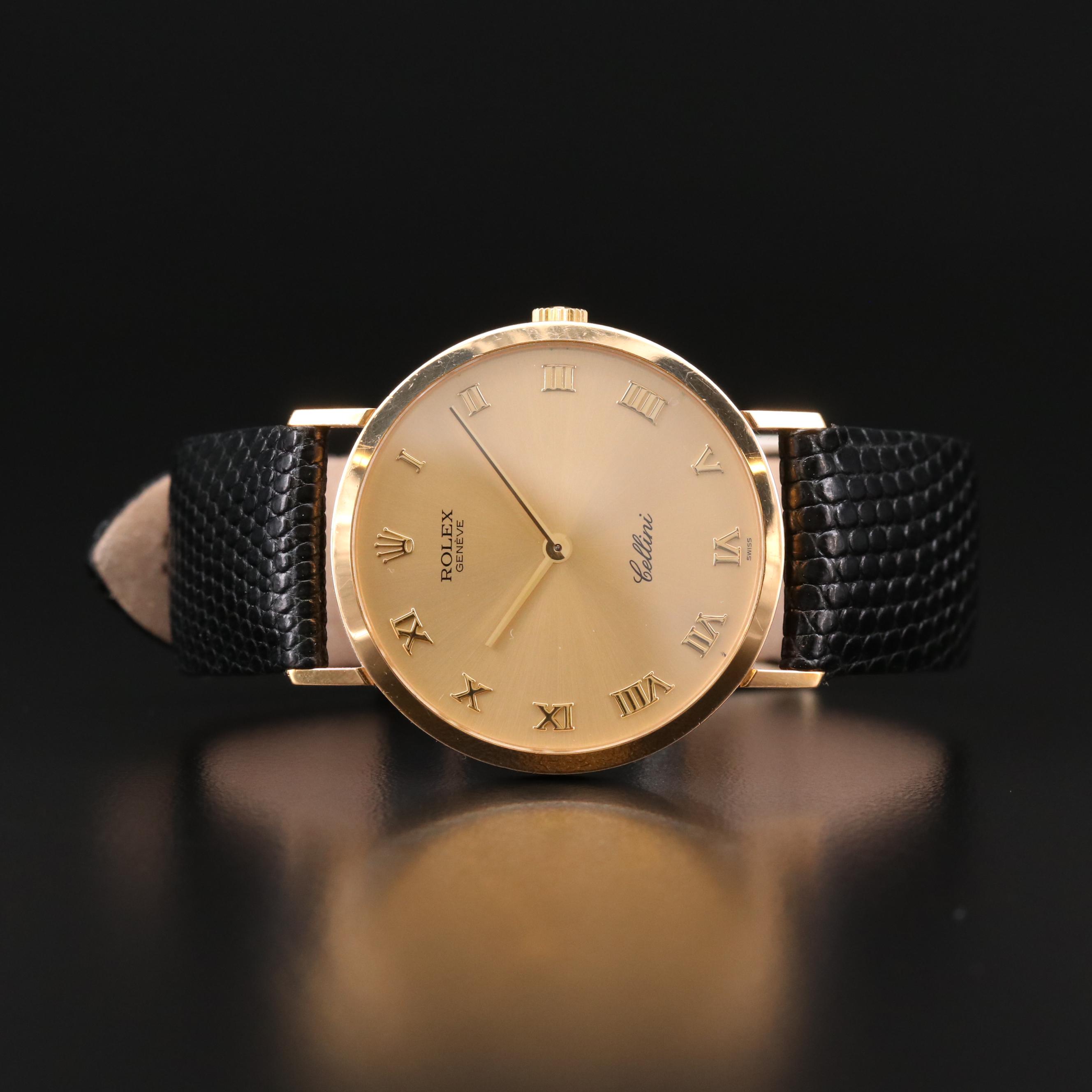 Rolex Cellini 18K Gold Stem Wind Watch, 1997