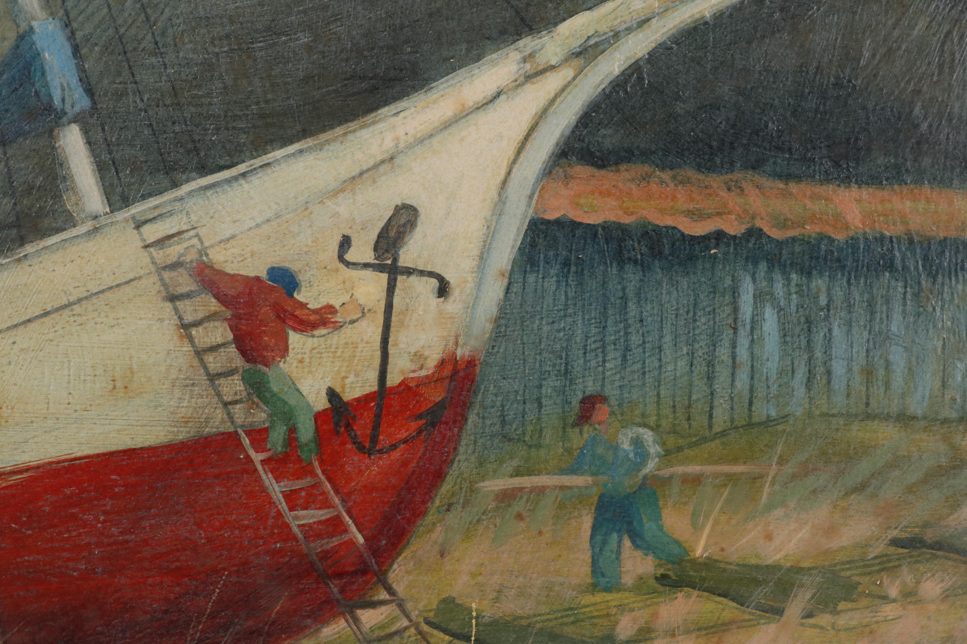 Joseph Di Gemma Oil Painting " Up For Repairs"