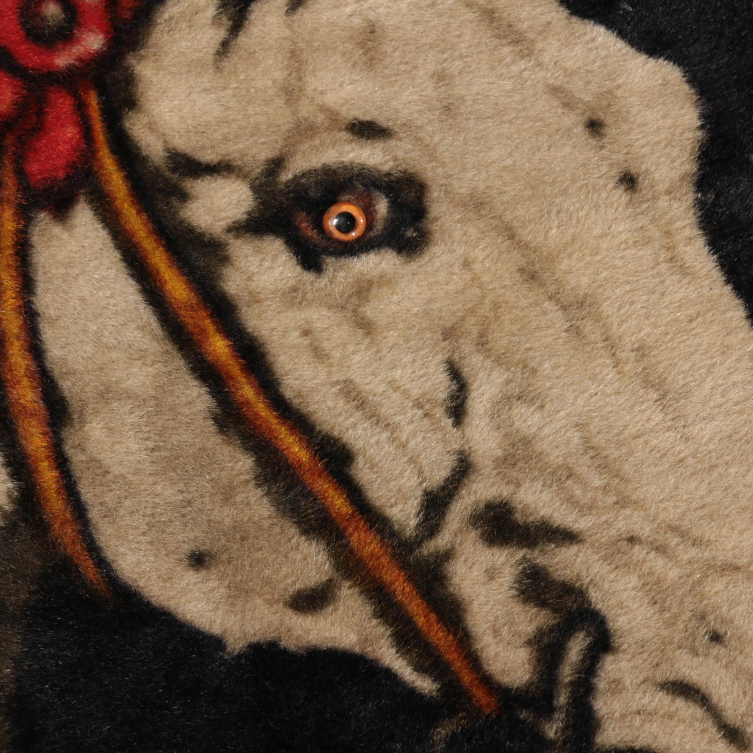 Chase Mohair Carriage Lap Blanket with Horse with Glass Eye, Antique