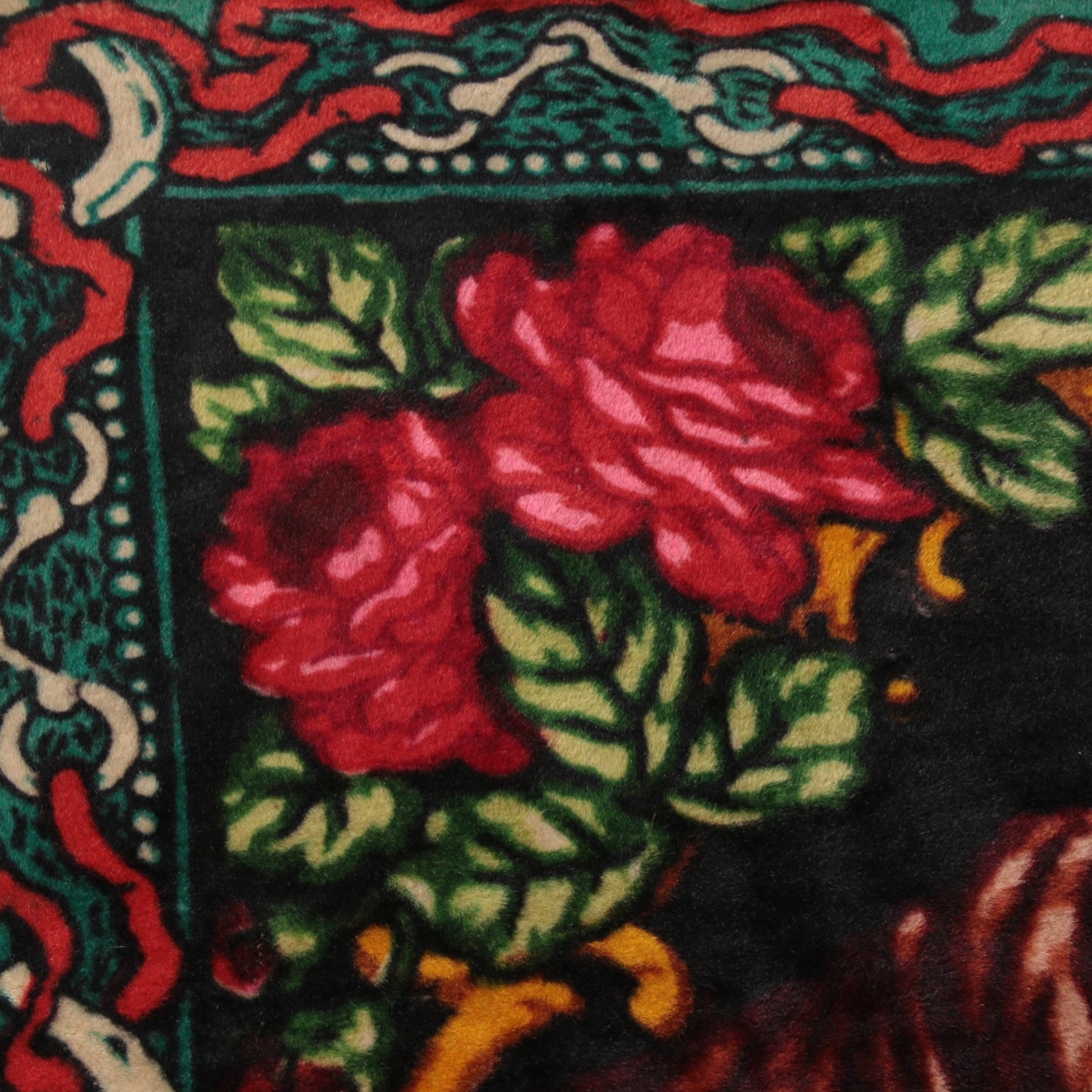 Chase Mohair Carriage Lap Blanket with Horse with Glass Eye, Antique