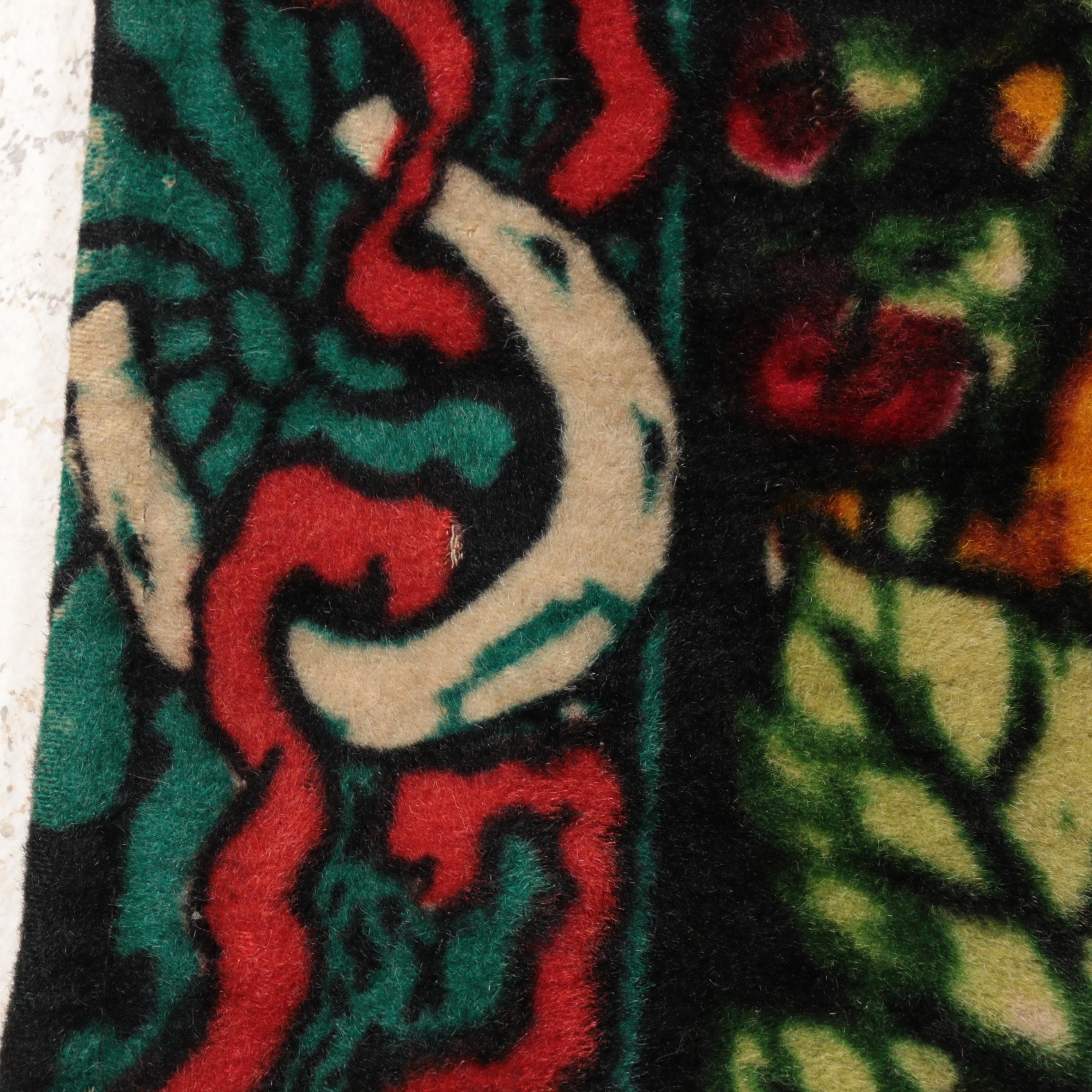 Chase Mohair Carriage Lap Blanket with Horse with Glass Eye, Antique