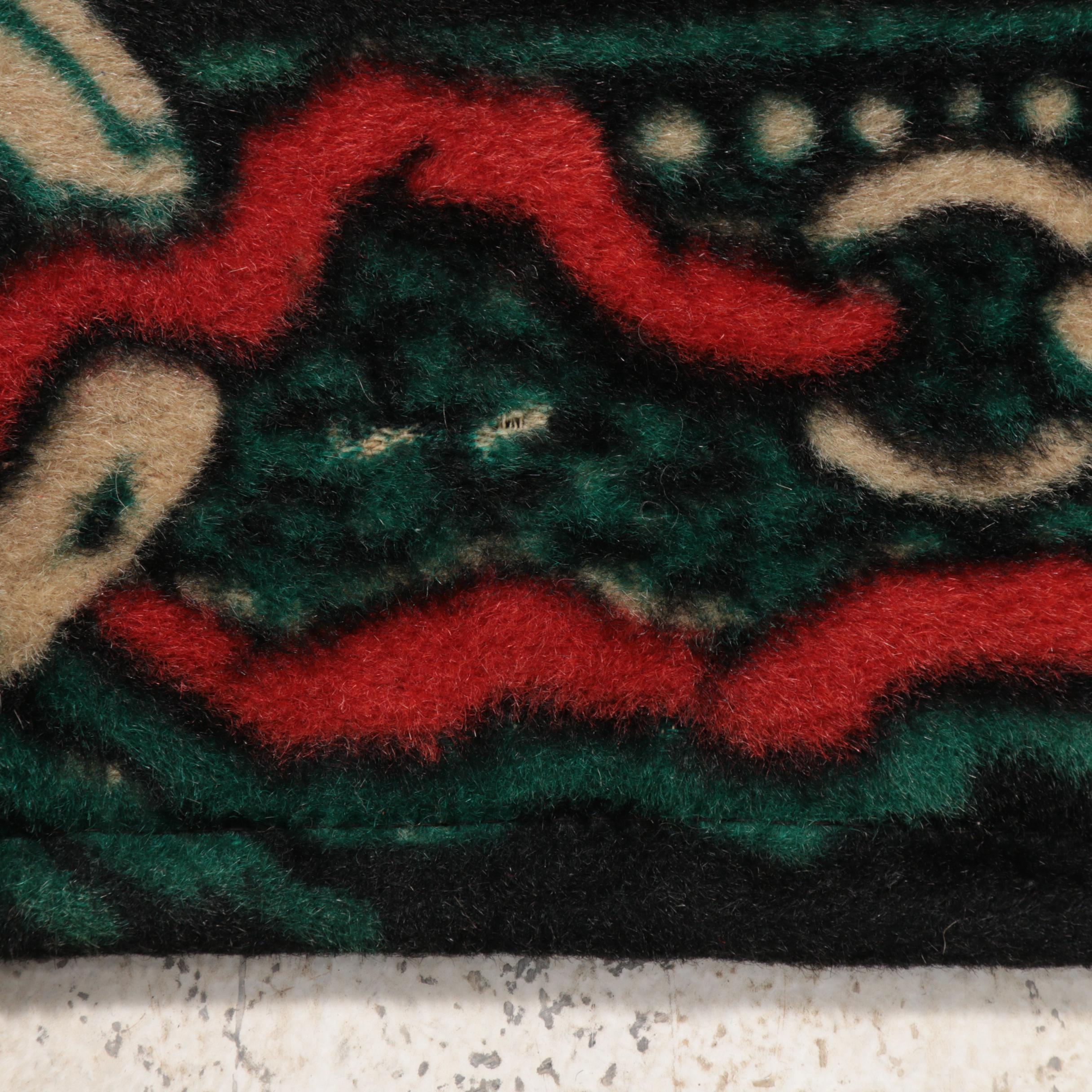 Chase Mohair Carriage Lap Blanket with Horse with Glass Eye, Antique