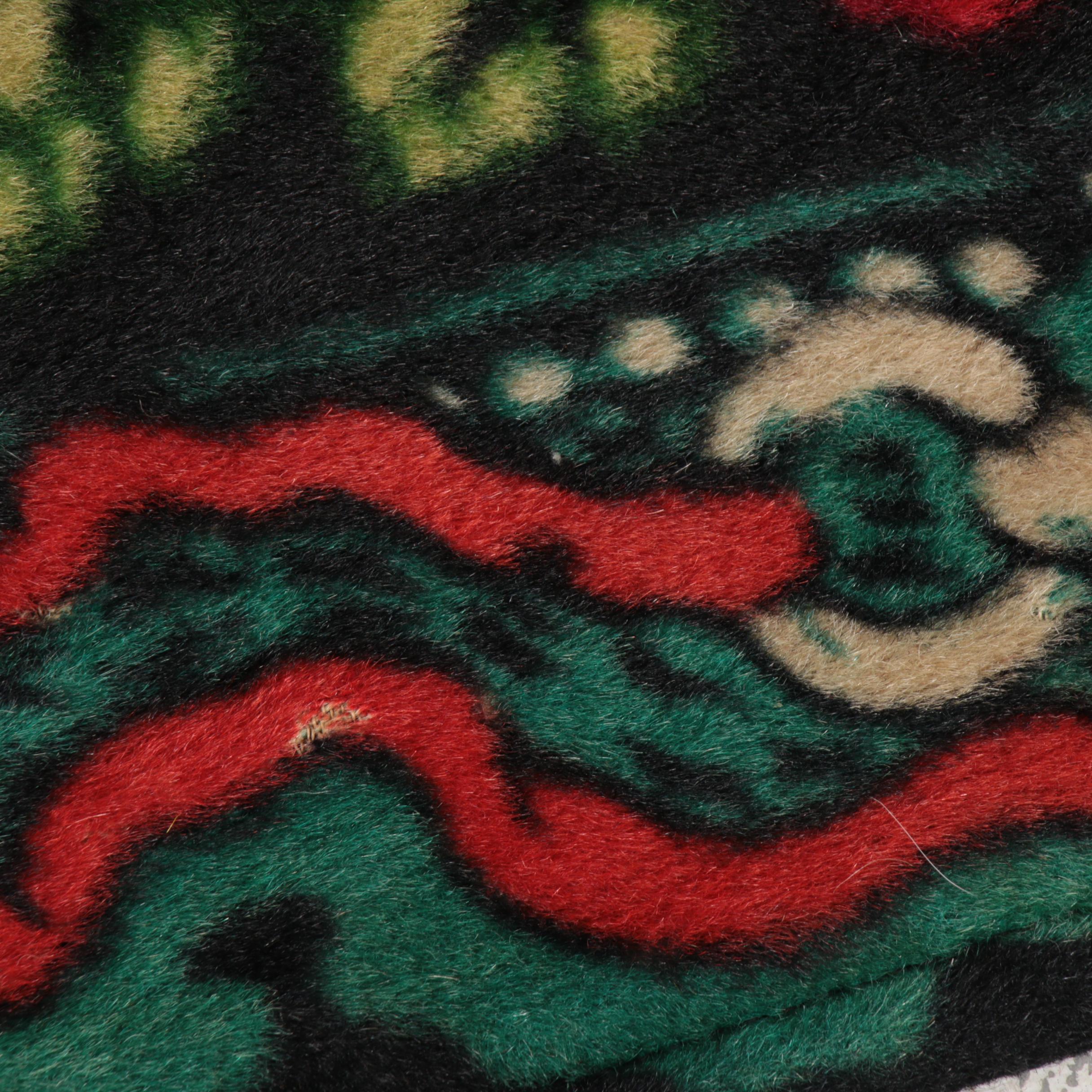 Chase Mohair Carriage Lap Blanket with Horse with Glass Eye, Antique