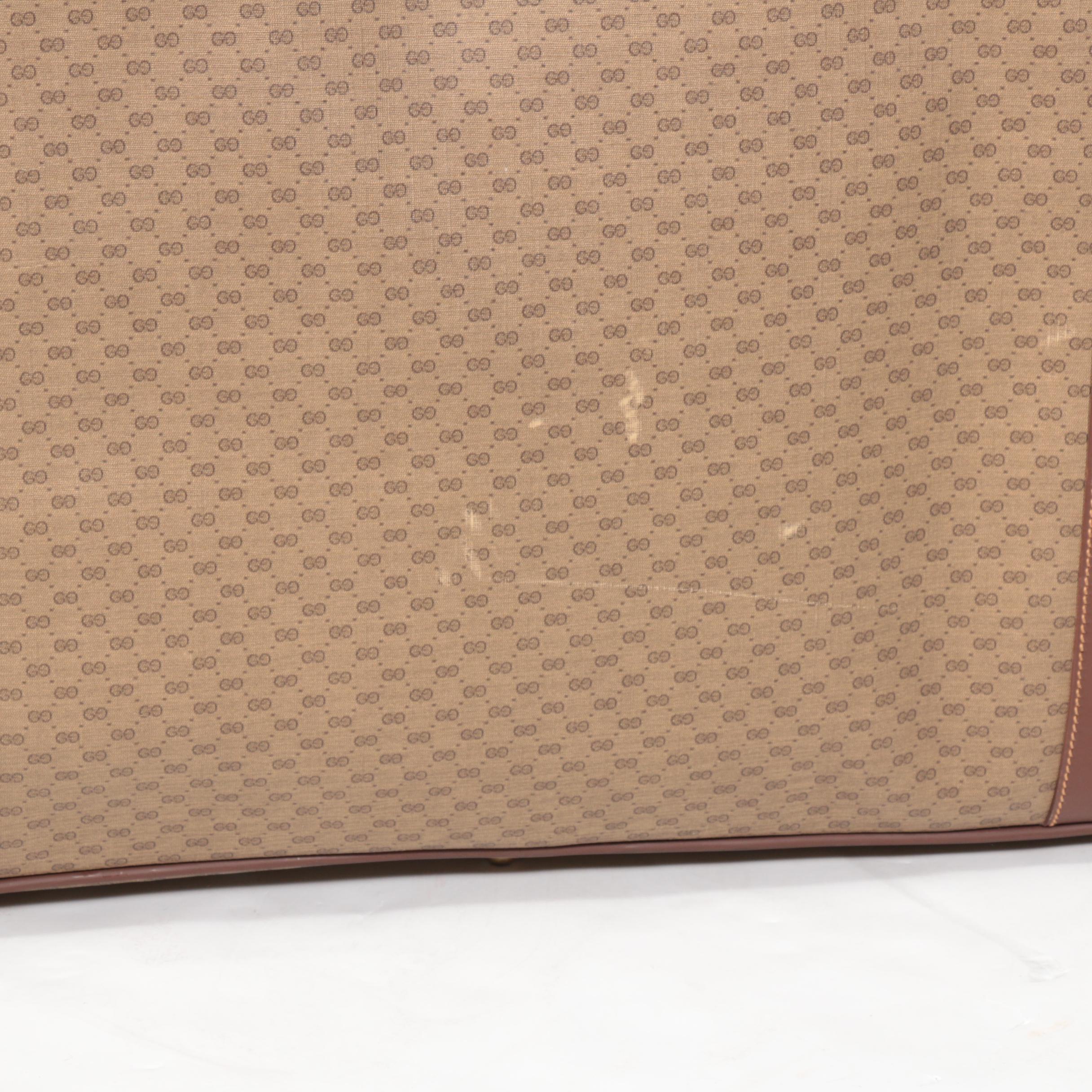 Gucci MicroGuccissima GG Coated Canvas and Leather Suitcase, 1980s Vintage