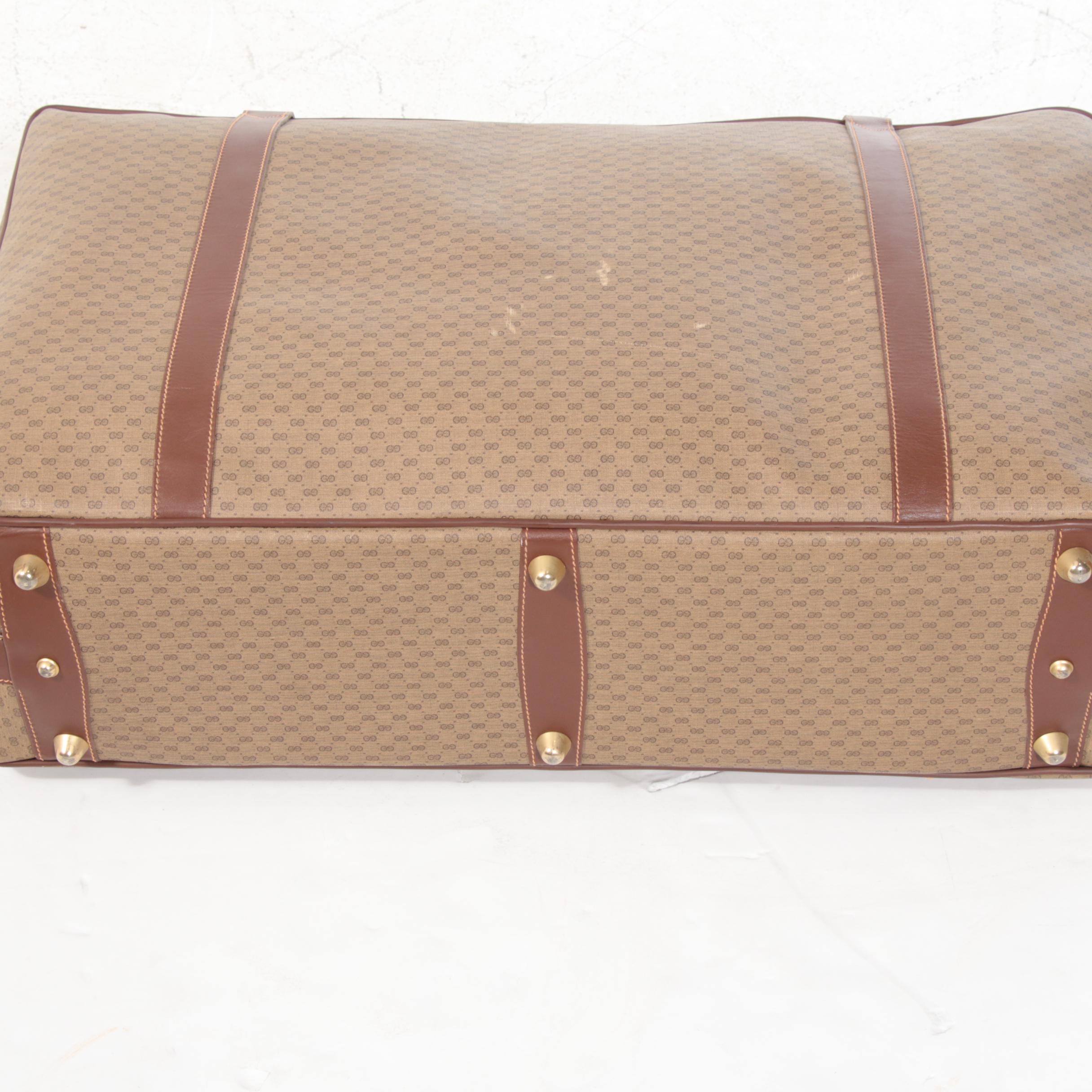 Gucci MicroGuccissima GG Coated Canvas and Leather Suitcase, 1980s Vintage