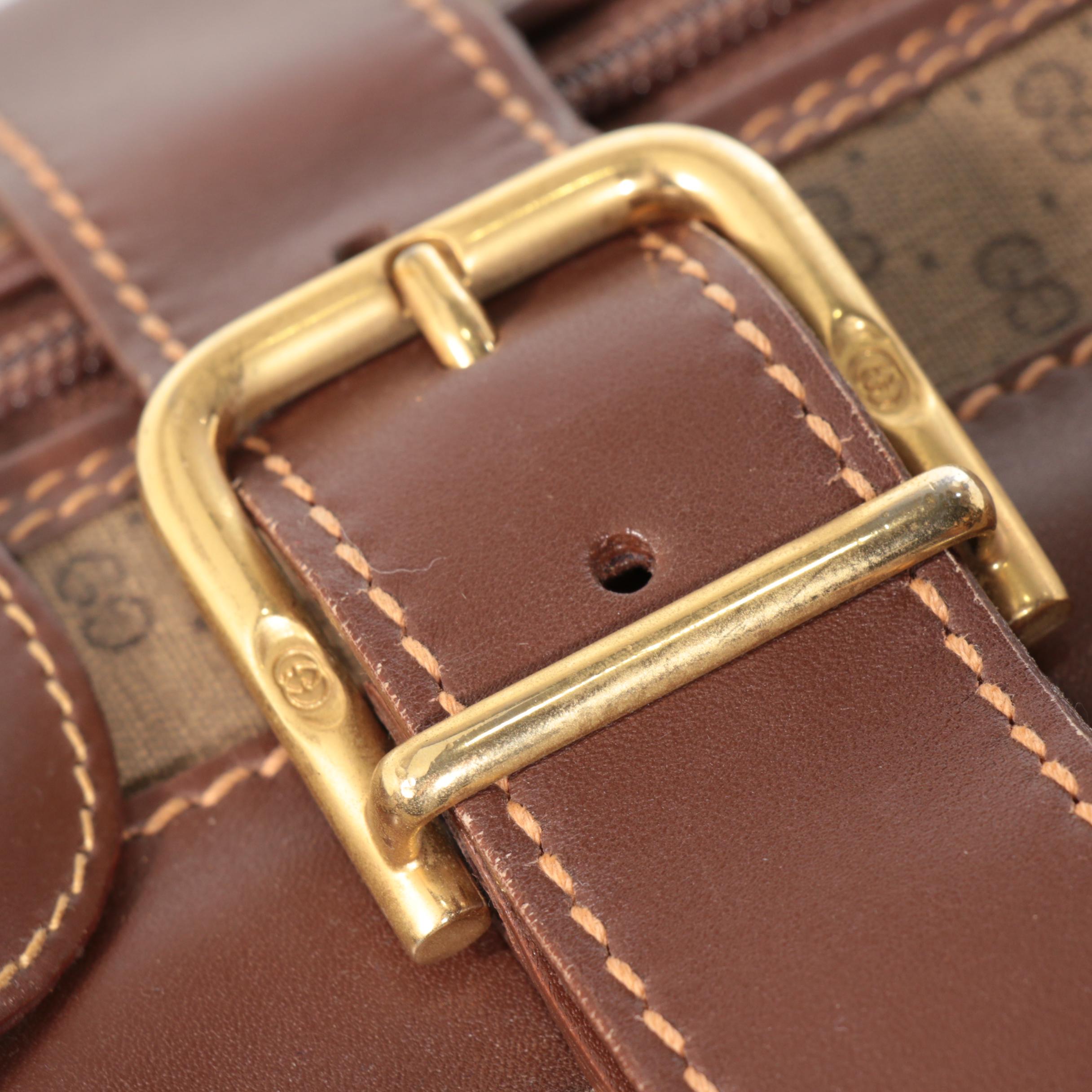 Gucci MicroGuccissima GG Coated Canvas and Leather Suitcase, 1980s Vintage