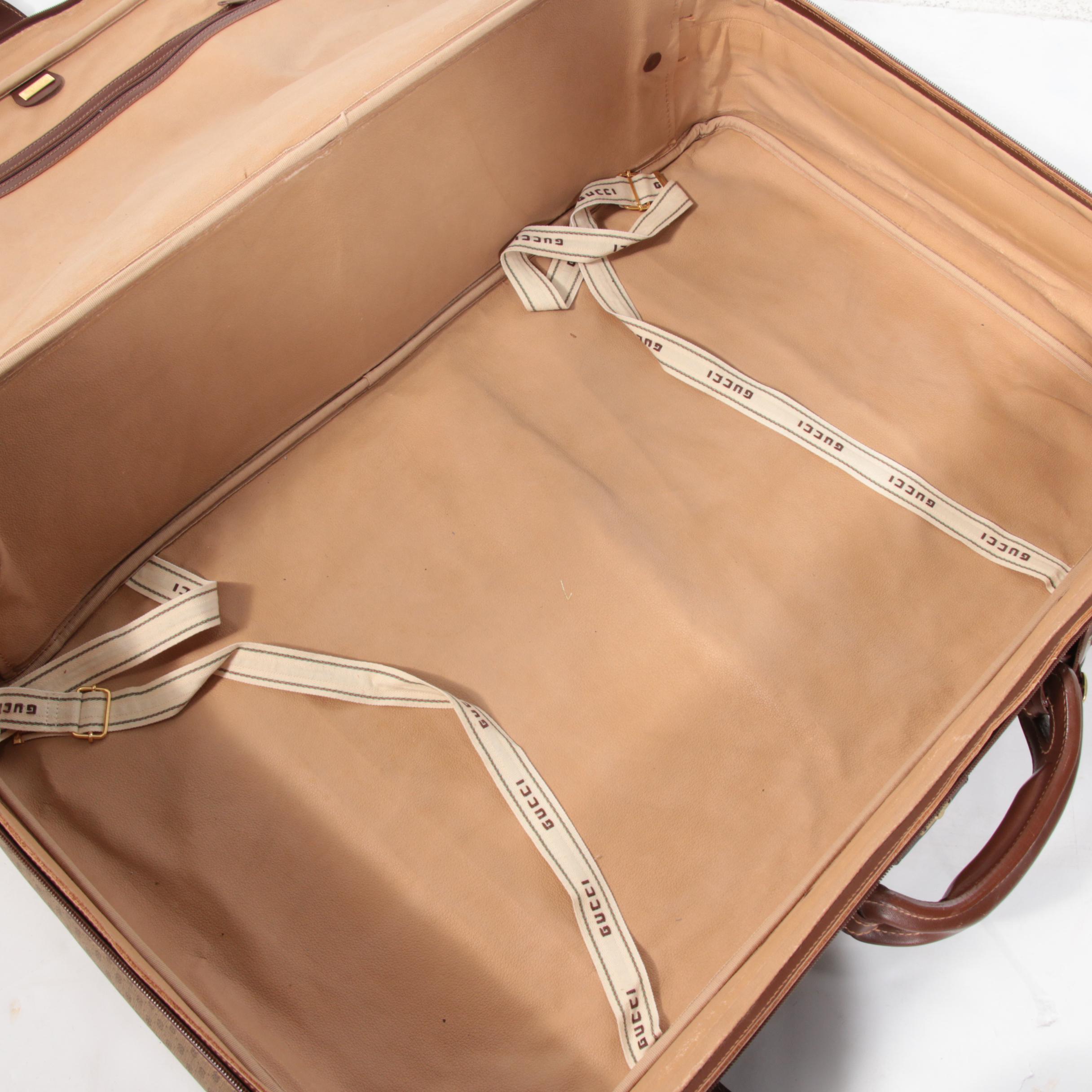 Gucci MicroGuccissima GG Coated Canvas and Leather Suitcase, 1980s Vintage