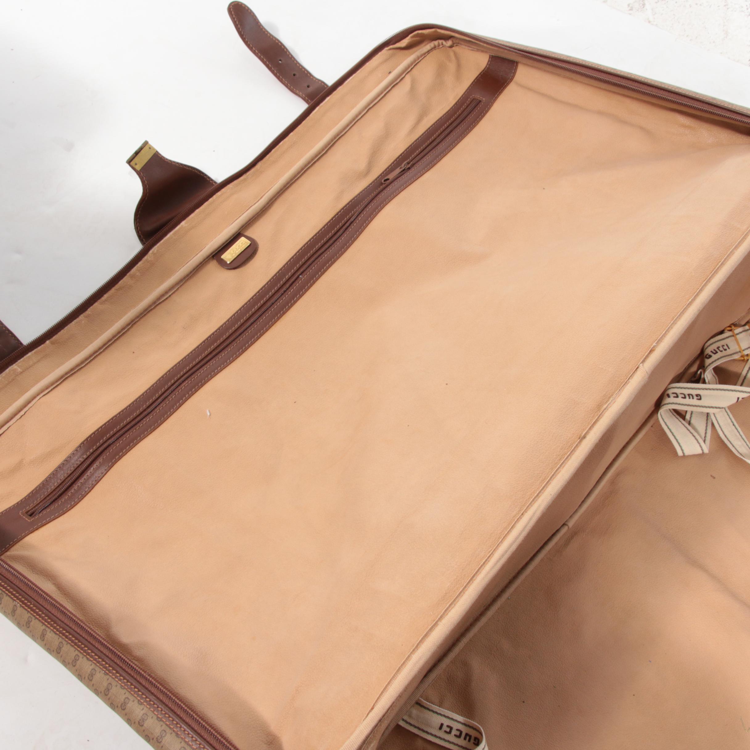 Gucci MicroGuccissima GG Coated Canvas and Leather Suitcase, 1980s Vintage