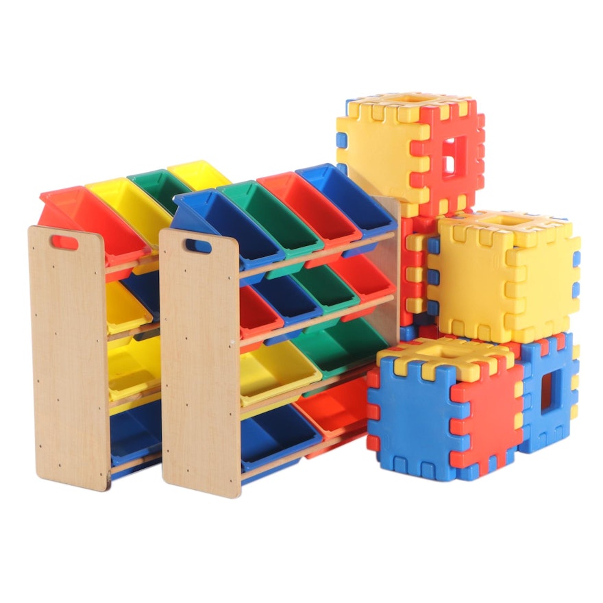 Little Tikes Interlocking Blocks and Toy Storage Organizer Bins