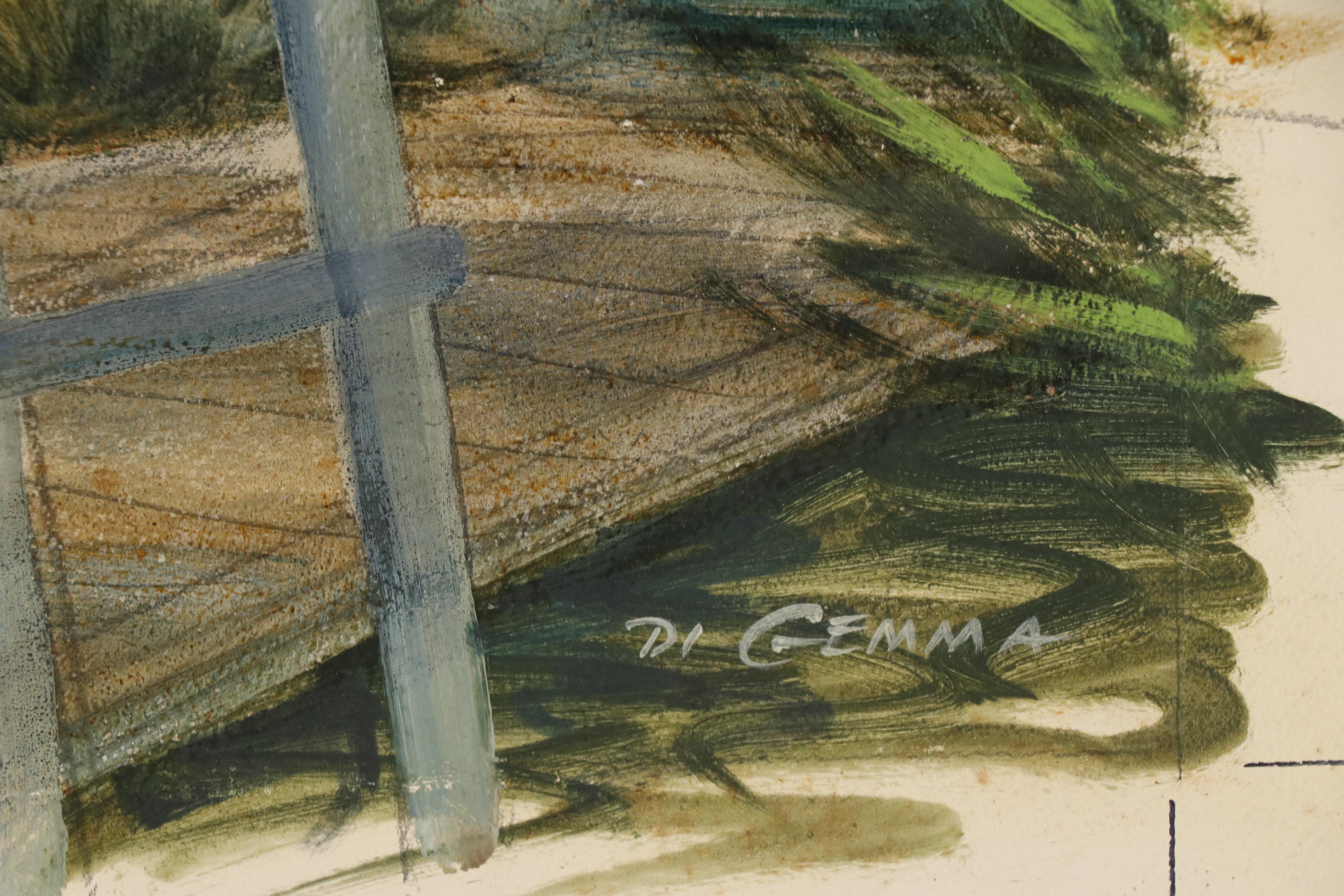 Joseph Di Gemma Oil Painting "Ponce Inlet, Boat Yard, Florida"