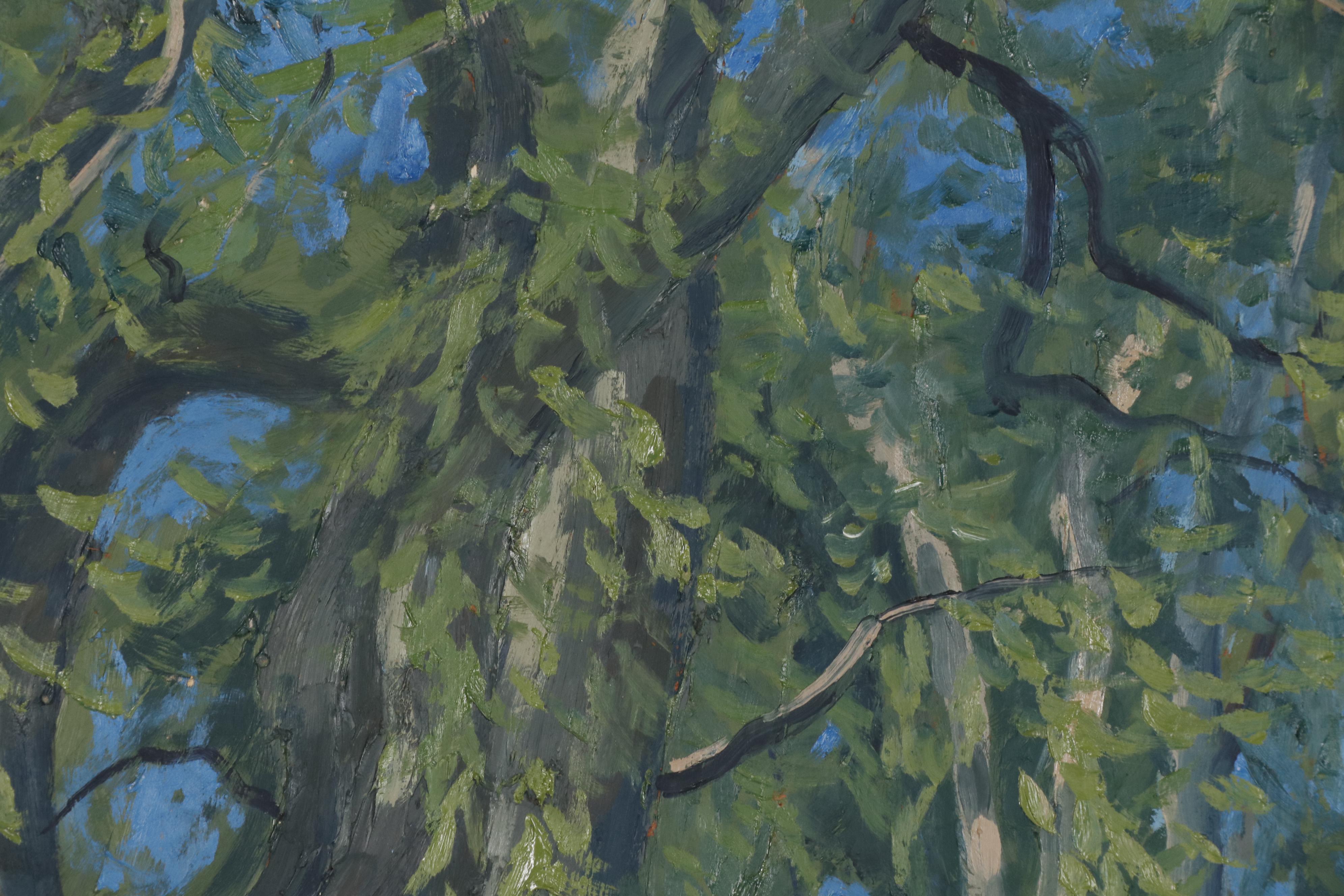 Joseph Di Gemma Oil Painting of Tree Lined Street