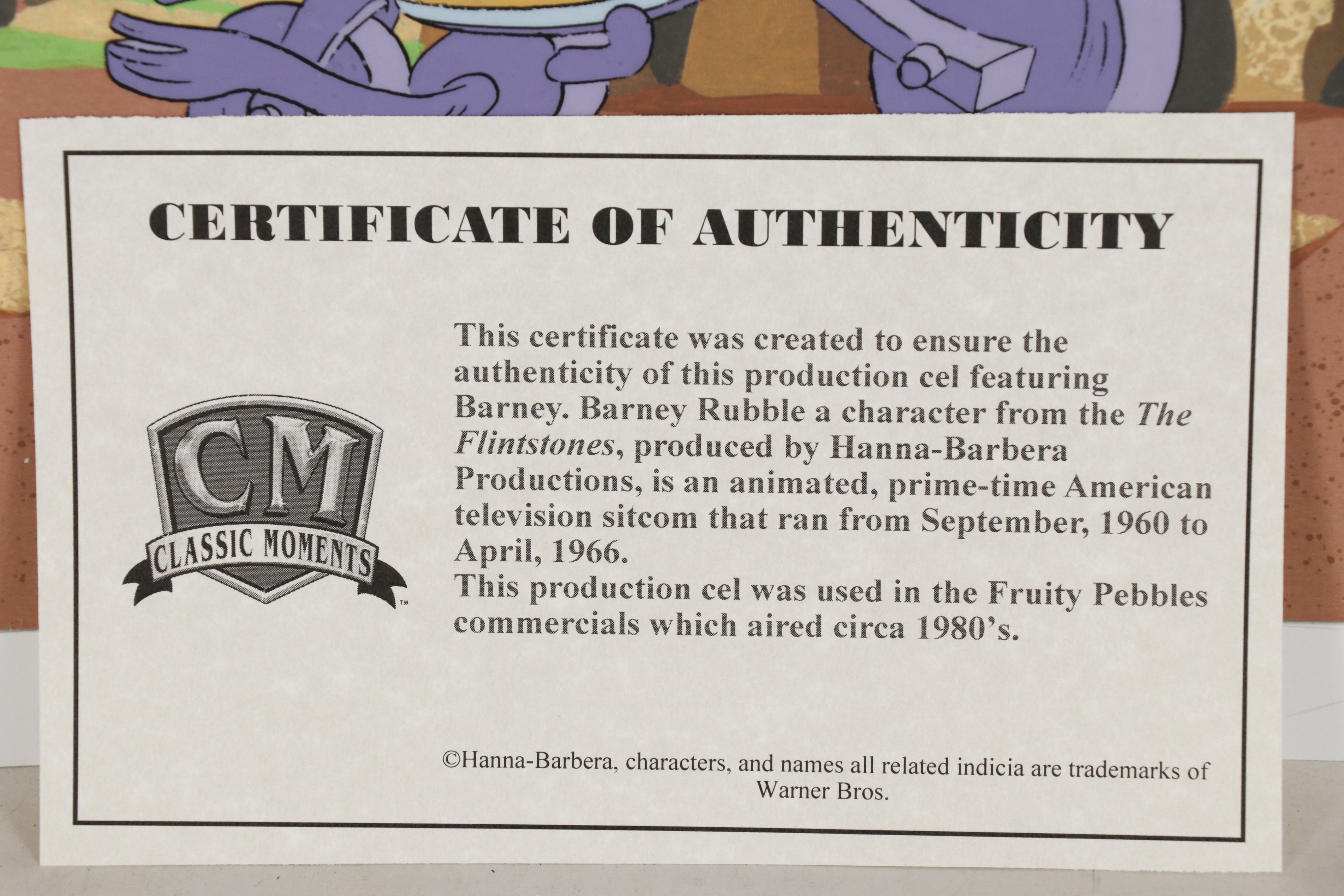 "The Flintstones" Pebbles Cereal Commercials Animation Production Cels